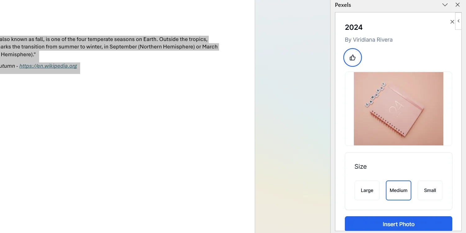 Add-in Pexels giúp tìm và chèn ảnh stock miễn phí chất lượng cao vào Microsoft Word