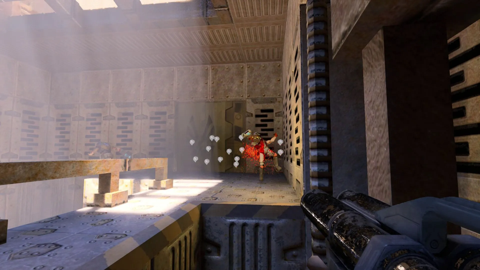 Ảnh chụp màn hình game FPS với hiệu ứng đồ họa chân thực, minh họa cho công nghệ dò tia (ray tracing) trong game.