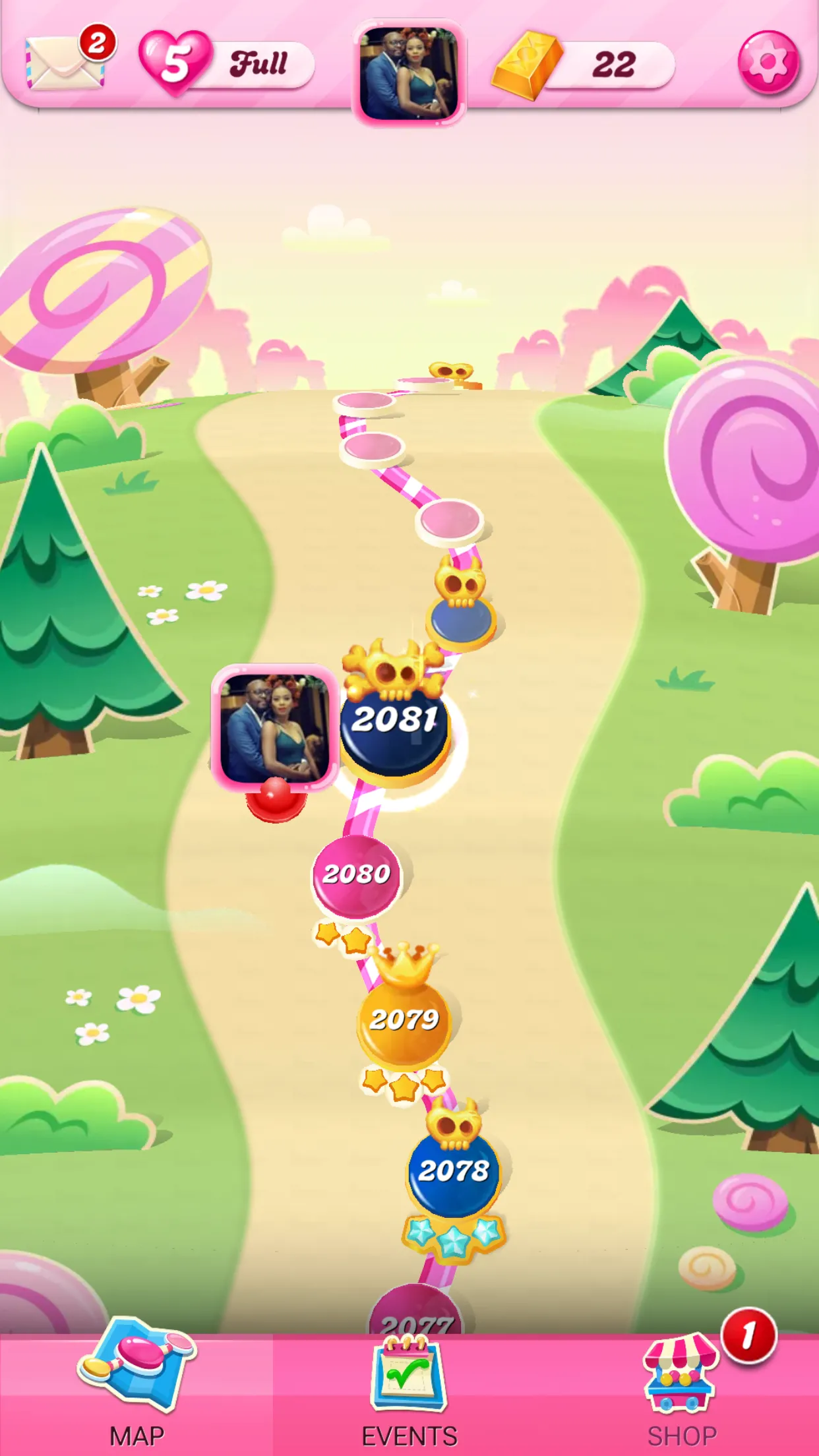 Bản đồ trong game Candy Crush Saga, một ví dụ về game casual.