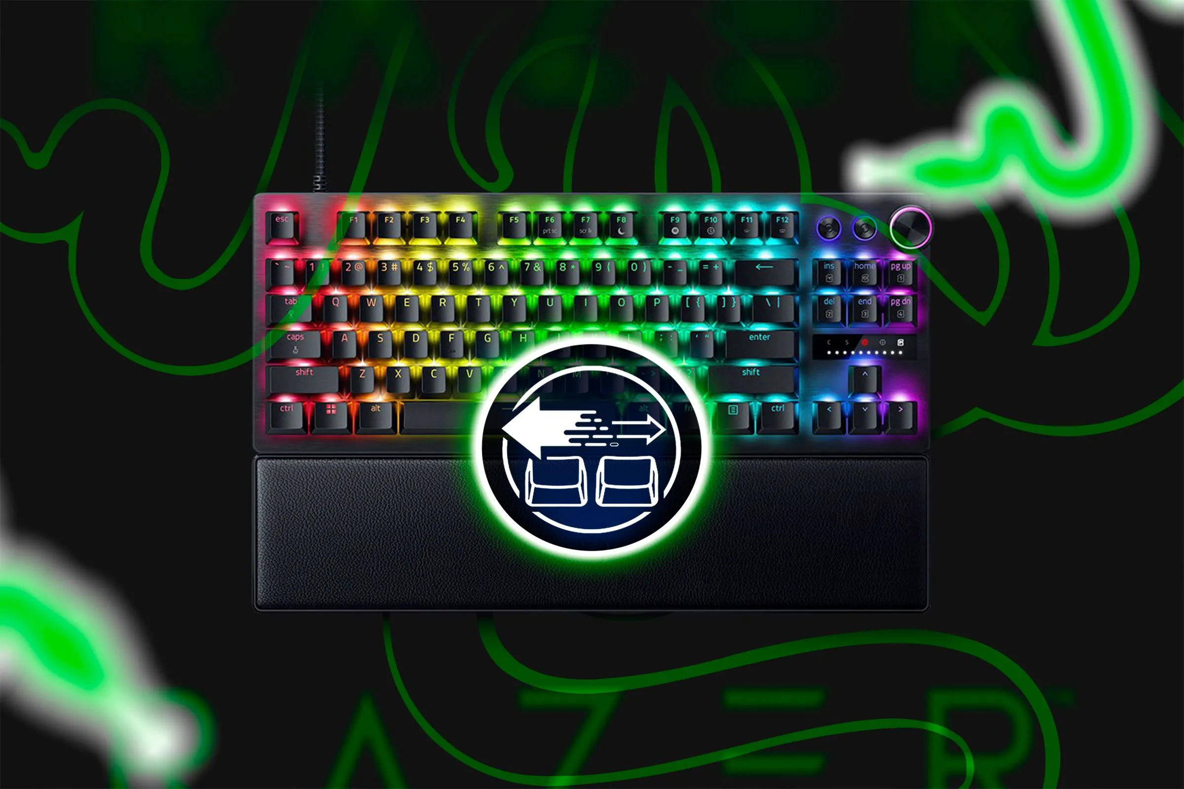 Bàn phím Razer với biểu tượng công nghệ Snap Tap.