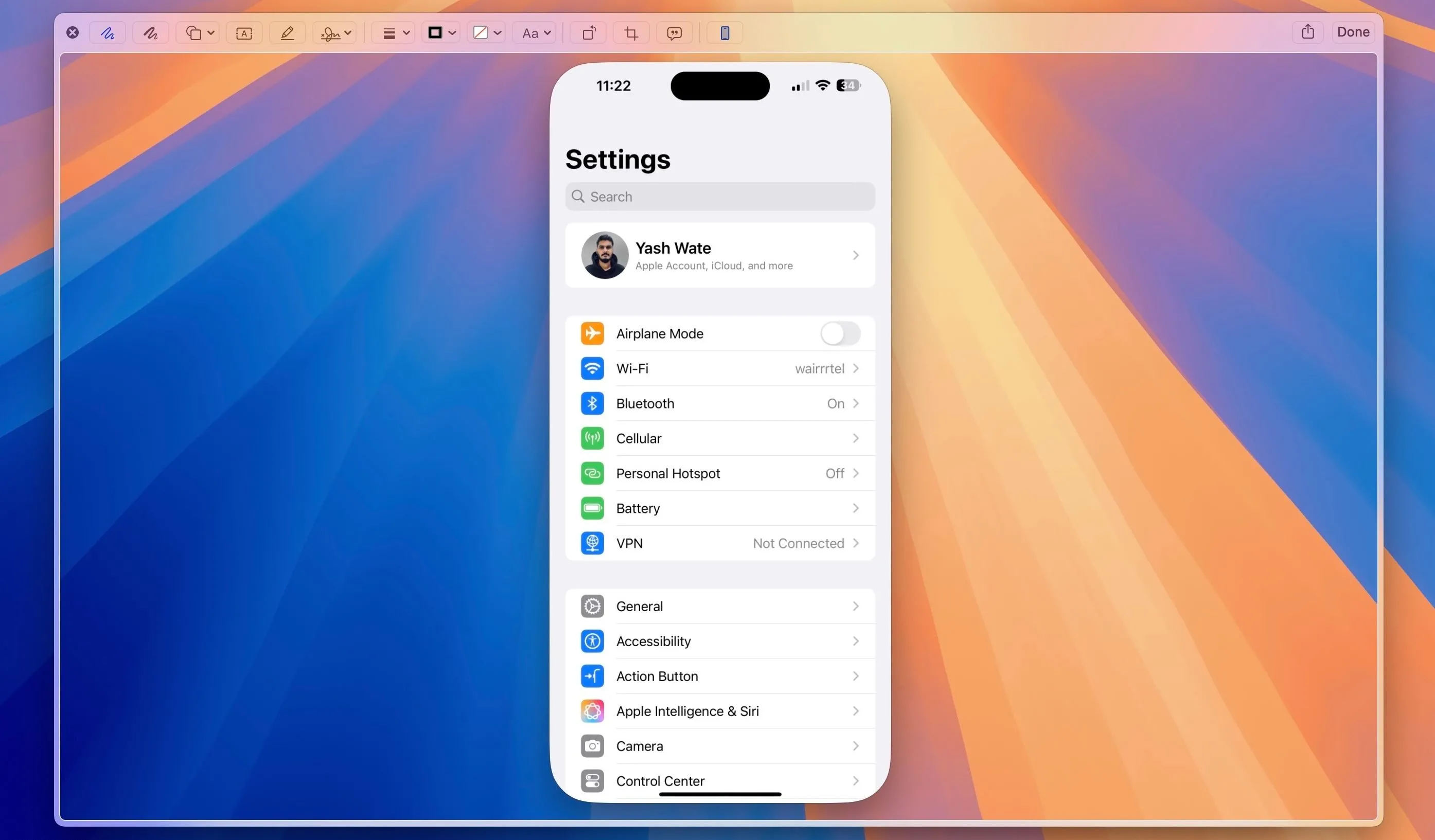 Biểu tượng iPhone xuất hiện trong cửa sổ xem trước tệp trên Mac, cho phép chuyển sang chú thích bằng Continuity Markup.