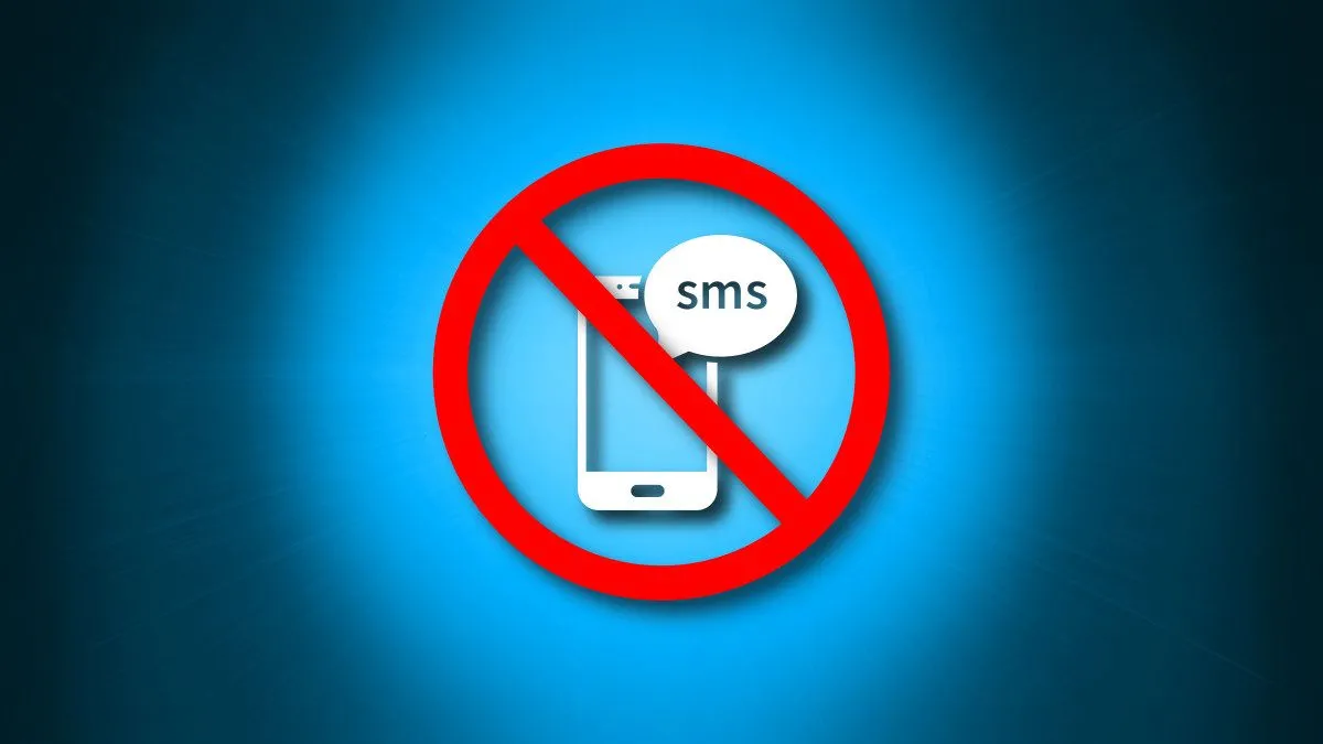 Biểu tượng SMS bị gạch chéo, minh họa hạn chế của tin nhắn SMS