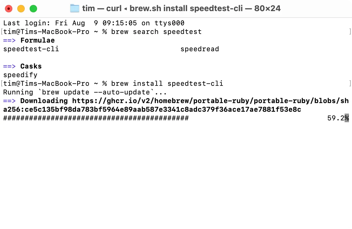 Cài đặt tiện ích dòng lệnh bằng Homebrew trên macOS Terminal