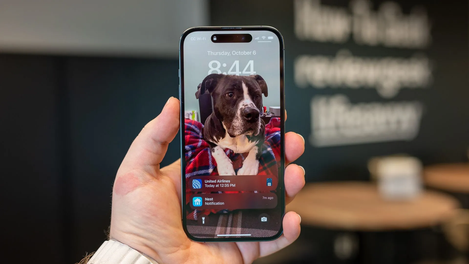Điện thoại iPhone 14 Pro màu vàng trên mặt bàn, tượng trưng cho việc người dùng cần kiểm soát thông báo ứng dụng để tránh bị phân tâm.