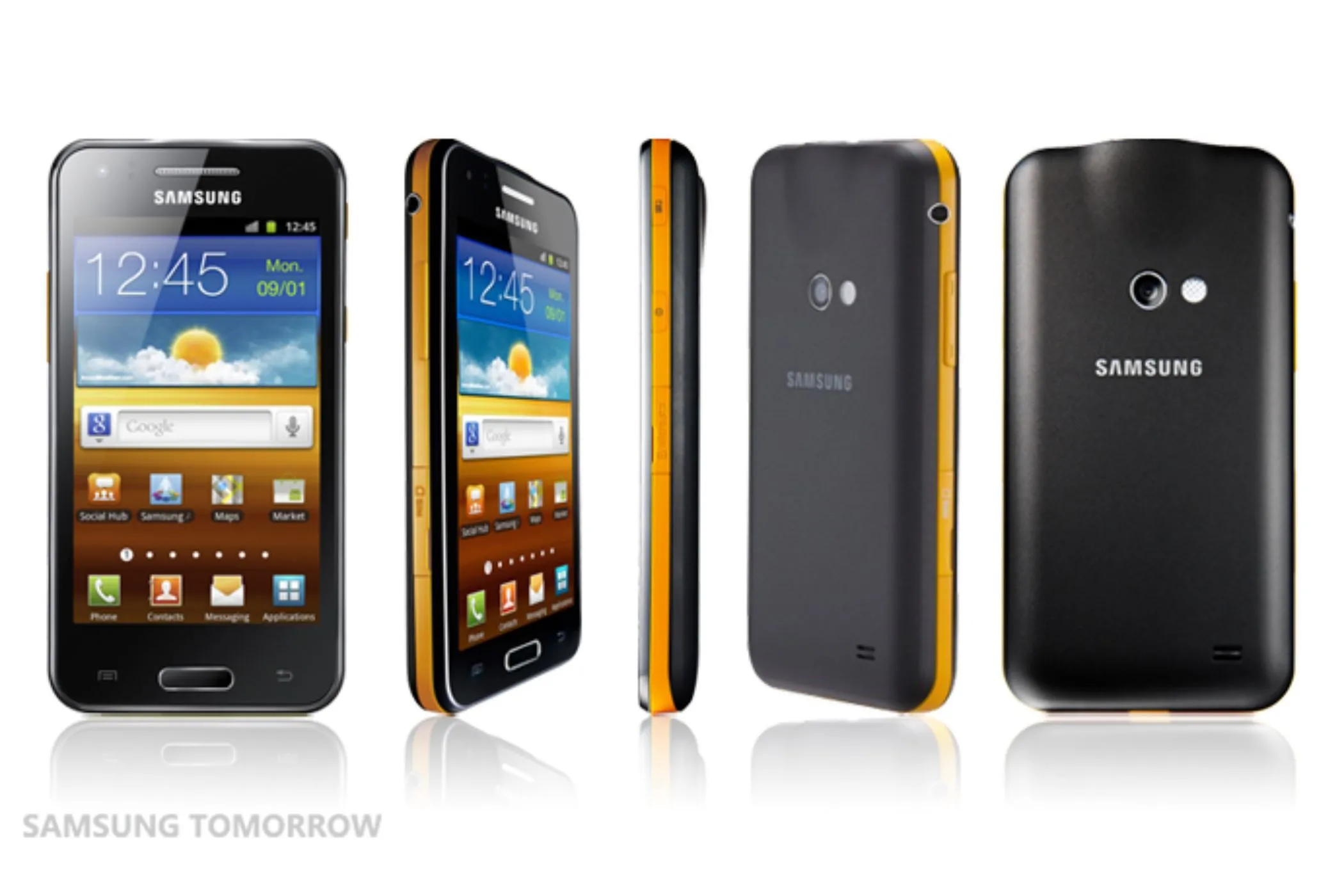 Điện thoại Samsung Galaxy Beam trình chiếu hình ảnh từ máy chiếu mini tích hợp lên tường