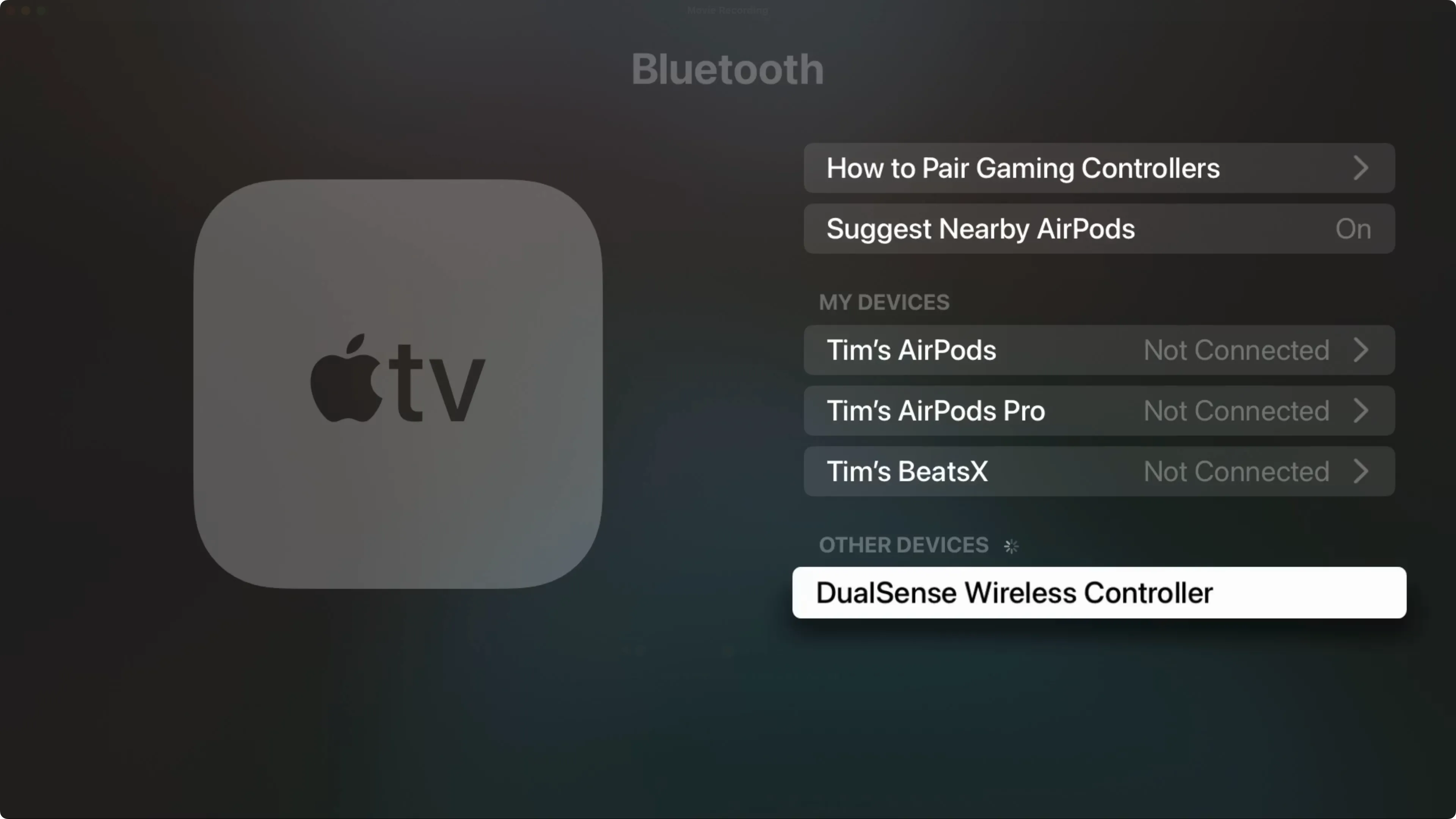 Ghép nối tay cầm DualSense của PlayStation với Apple TV qua Bluetooth để chơi game giả lập
