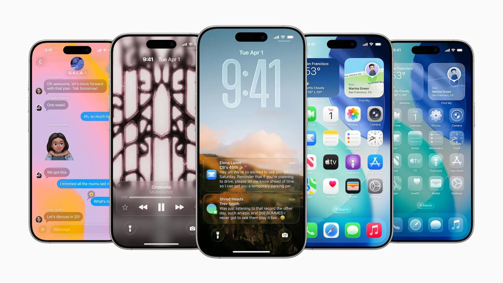 Hình ảnh các mẫu iPhone đang chạy hệ điều hành iOS 26 mới