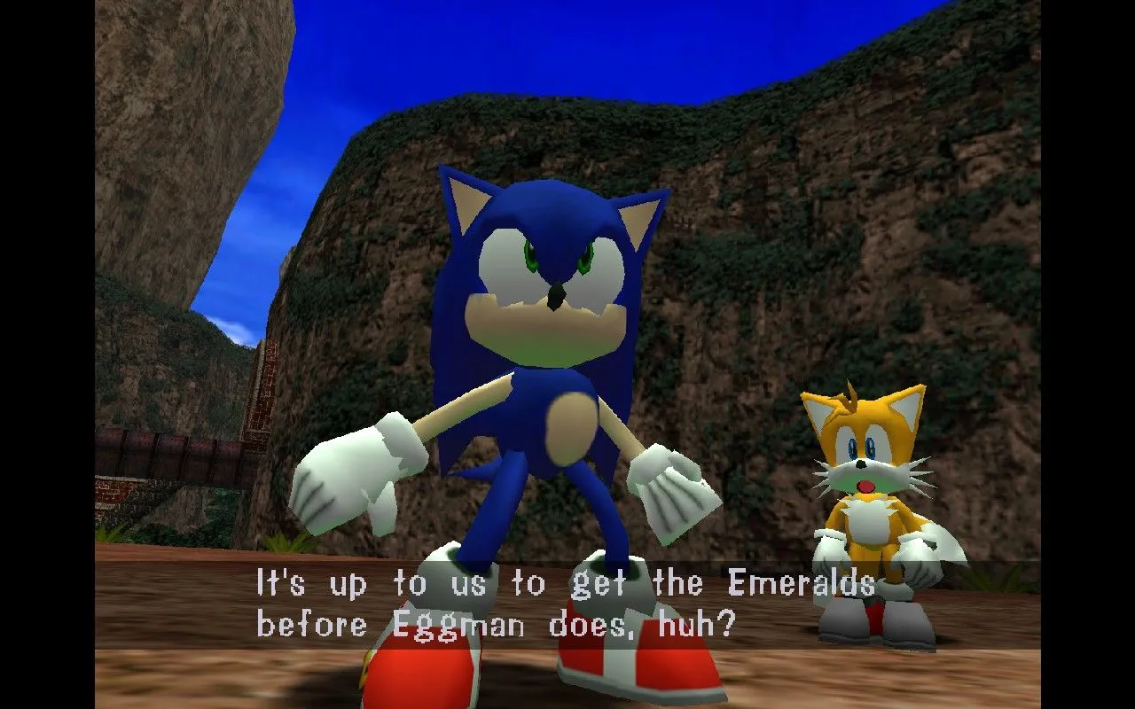Hình ảnh tựa game Sonic Adventure huyền thoại của Dreamcast đang được trải nghiệm trên Steam Deck, cho thấy sự tiện lợi của việc mang toàn bộ thư viện game theo mình.