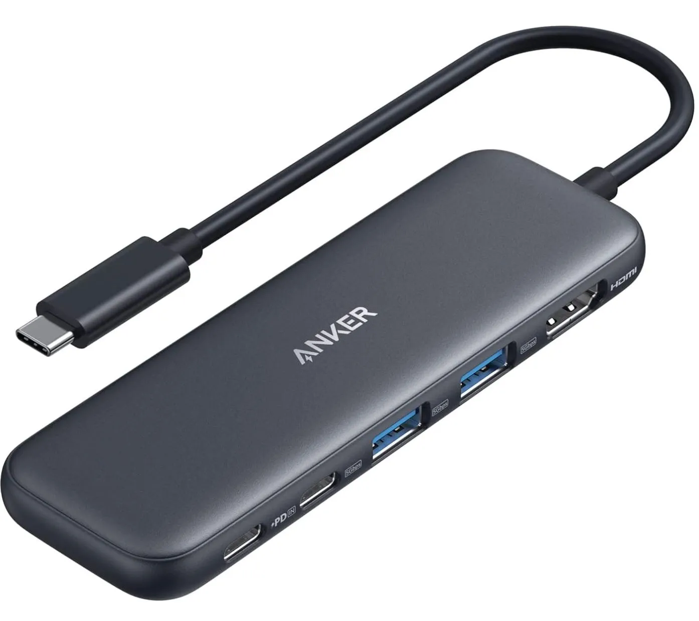 Hub USB-C Anker 332 5-in-1 đa năng với cổng HDMI 4K và các cổng USB-A/C