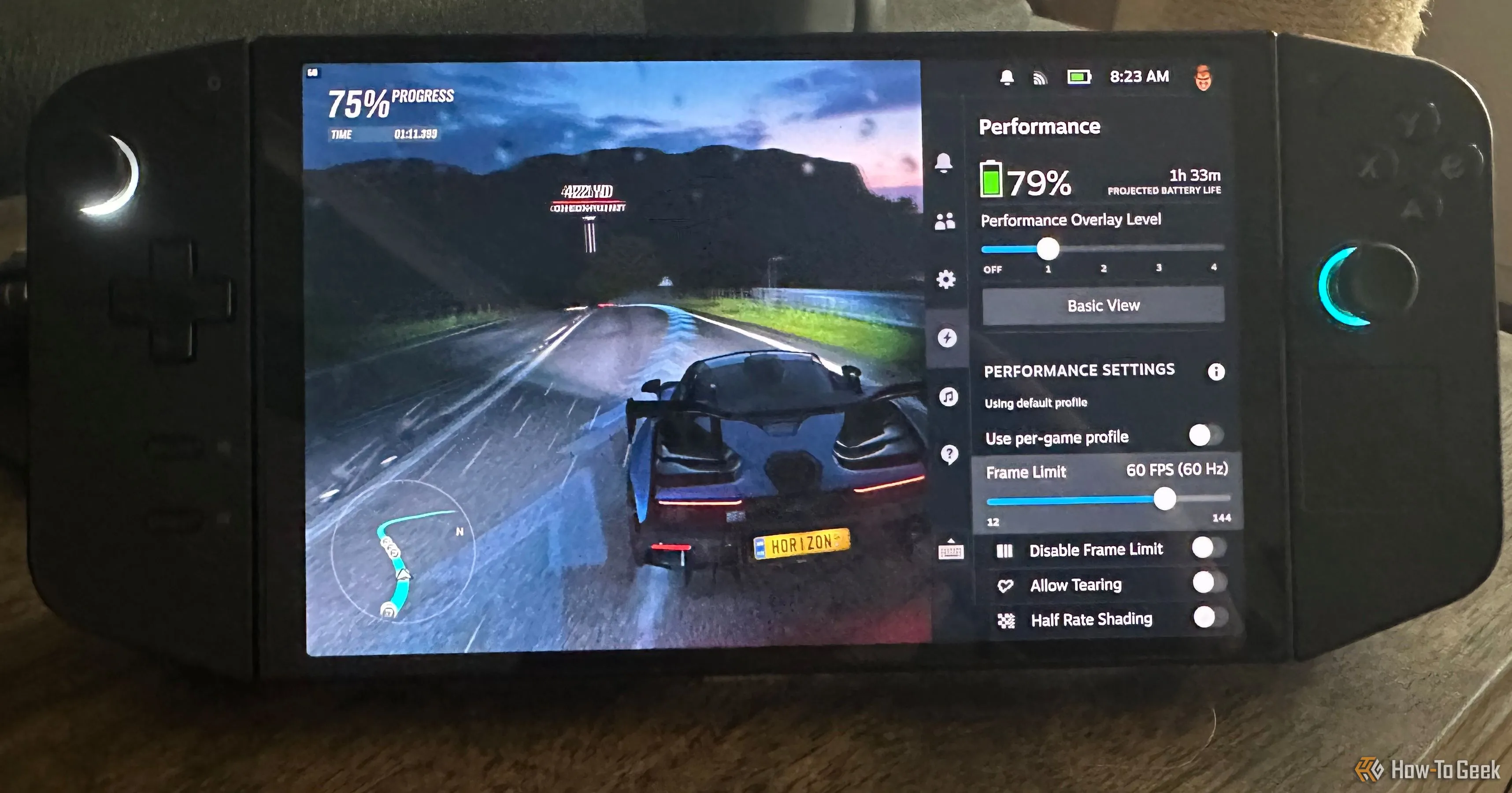 Lenovo Legion Go đang chạy SteamOS, hiển thị thời lượng pin được cải thiện đáng kể