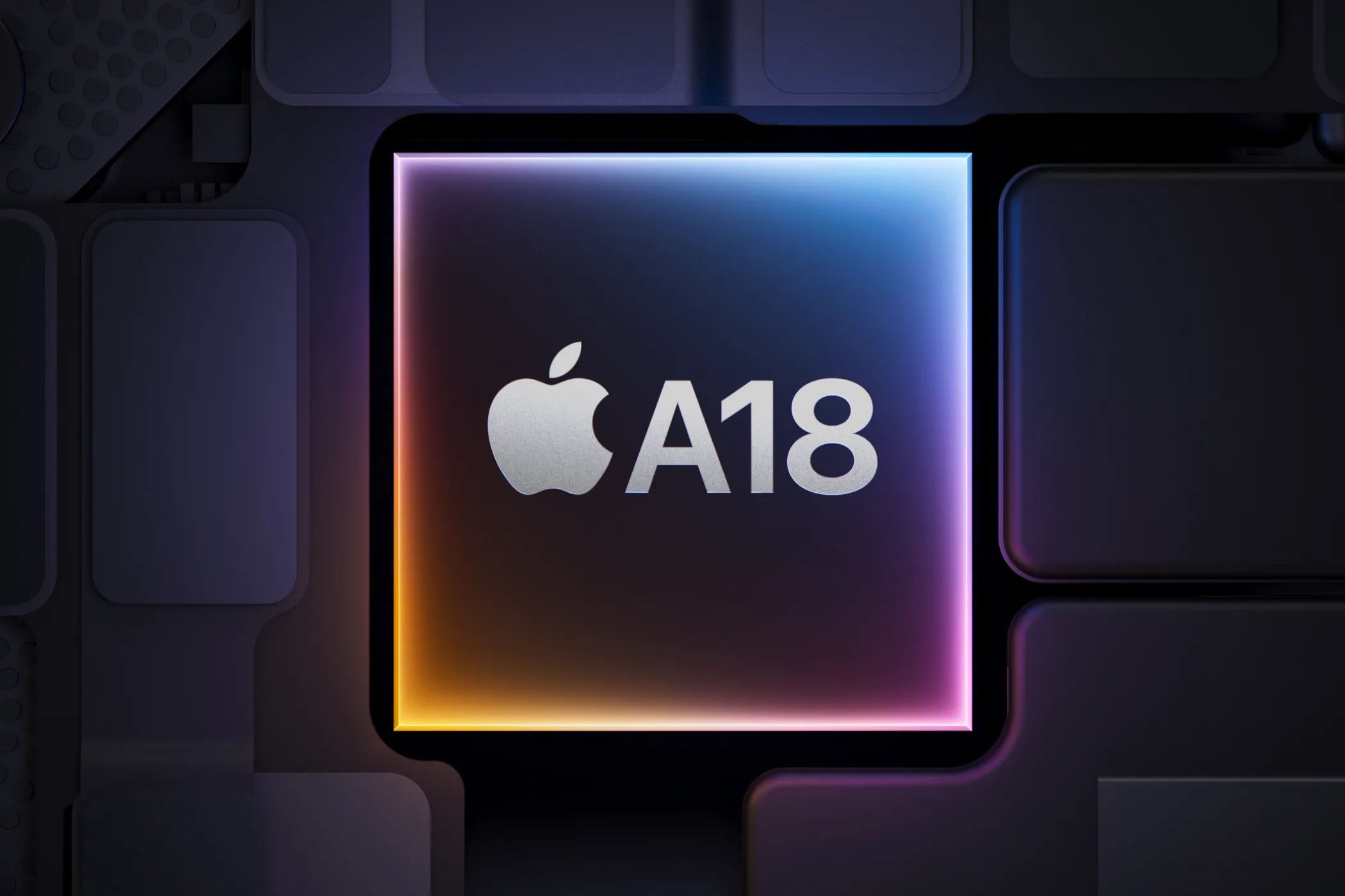 Logo chip Apple A18, đại diện cho hiệu năng mạnh mẽ của iPhone 16 Plus.