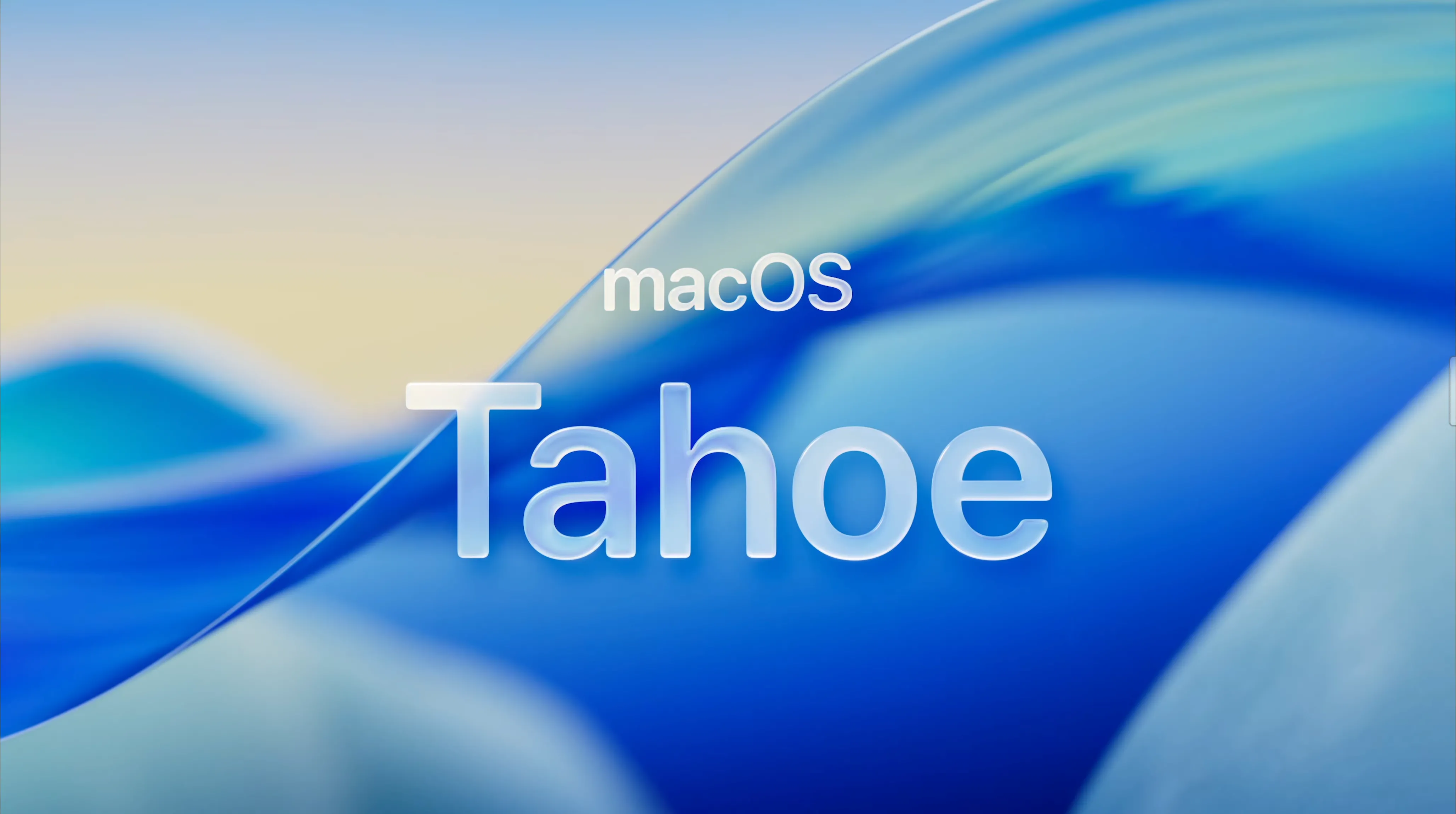 Logo macOS 26 Tahoe với hiệu ứng Liquid Glass