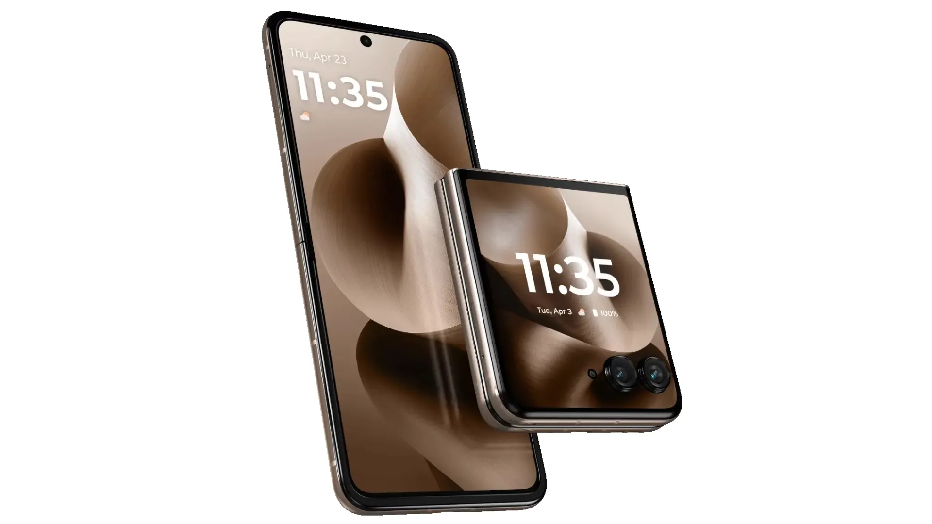 Màn hình chính sắc nét của Motorola Razr Ultra (2025) khi mở hoàn toàn.