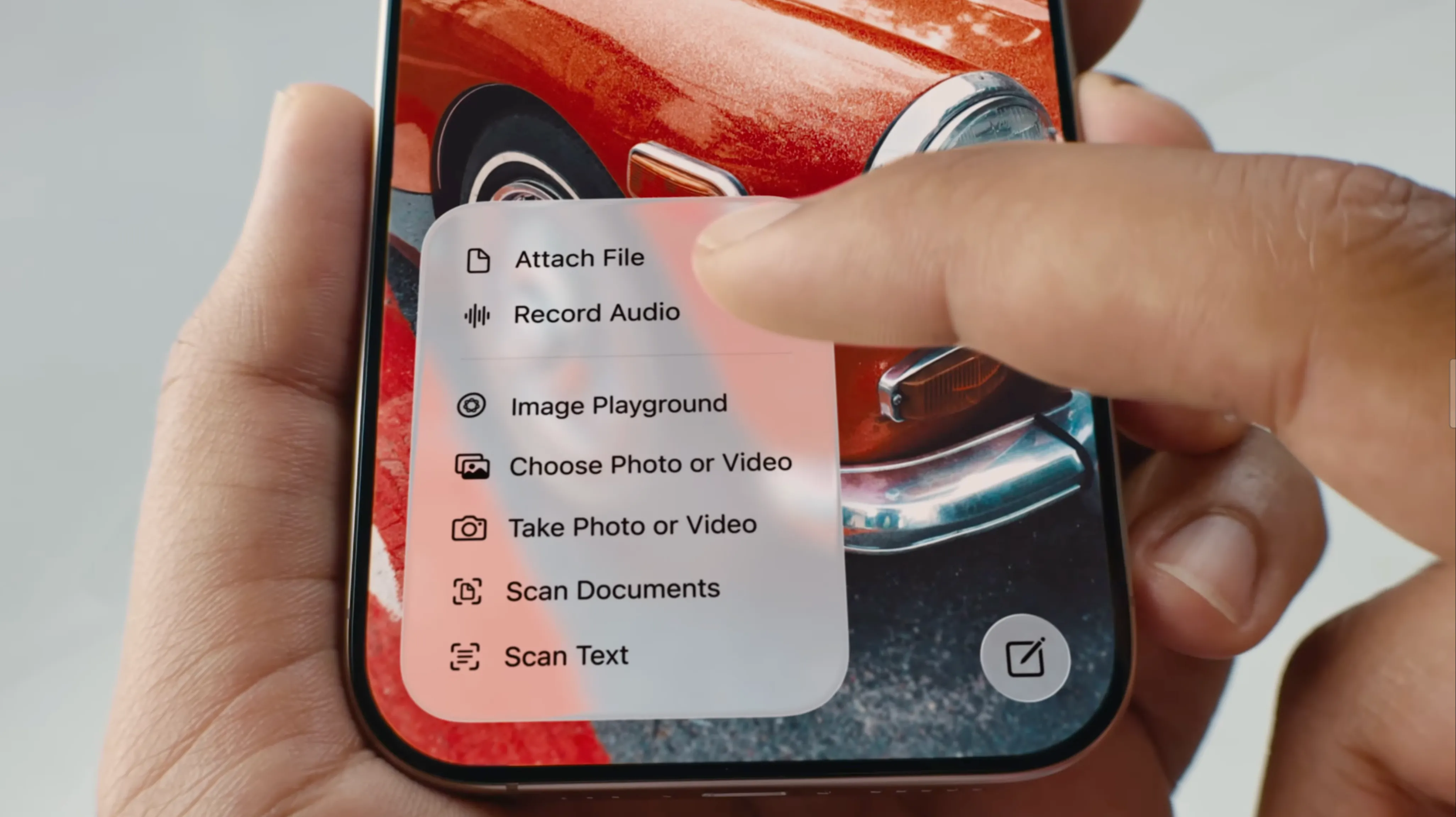 Menu ngữ cảnh Liquid Glass trên iOS 26.
