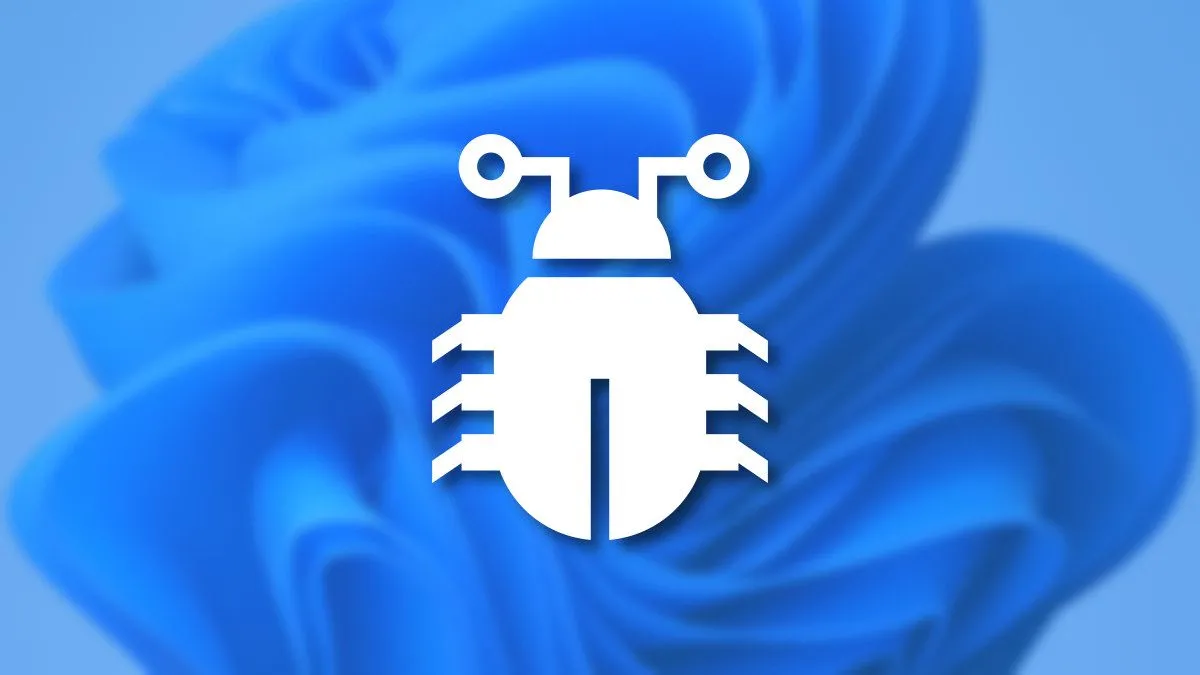 Mô tả lỗi máy tính Windows 11 với bug và các yếu tố đồ họa liên quan.