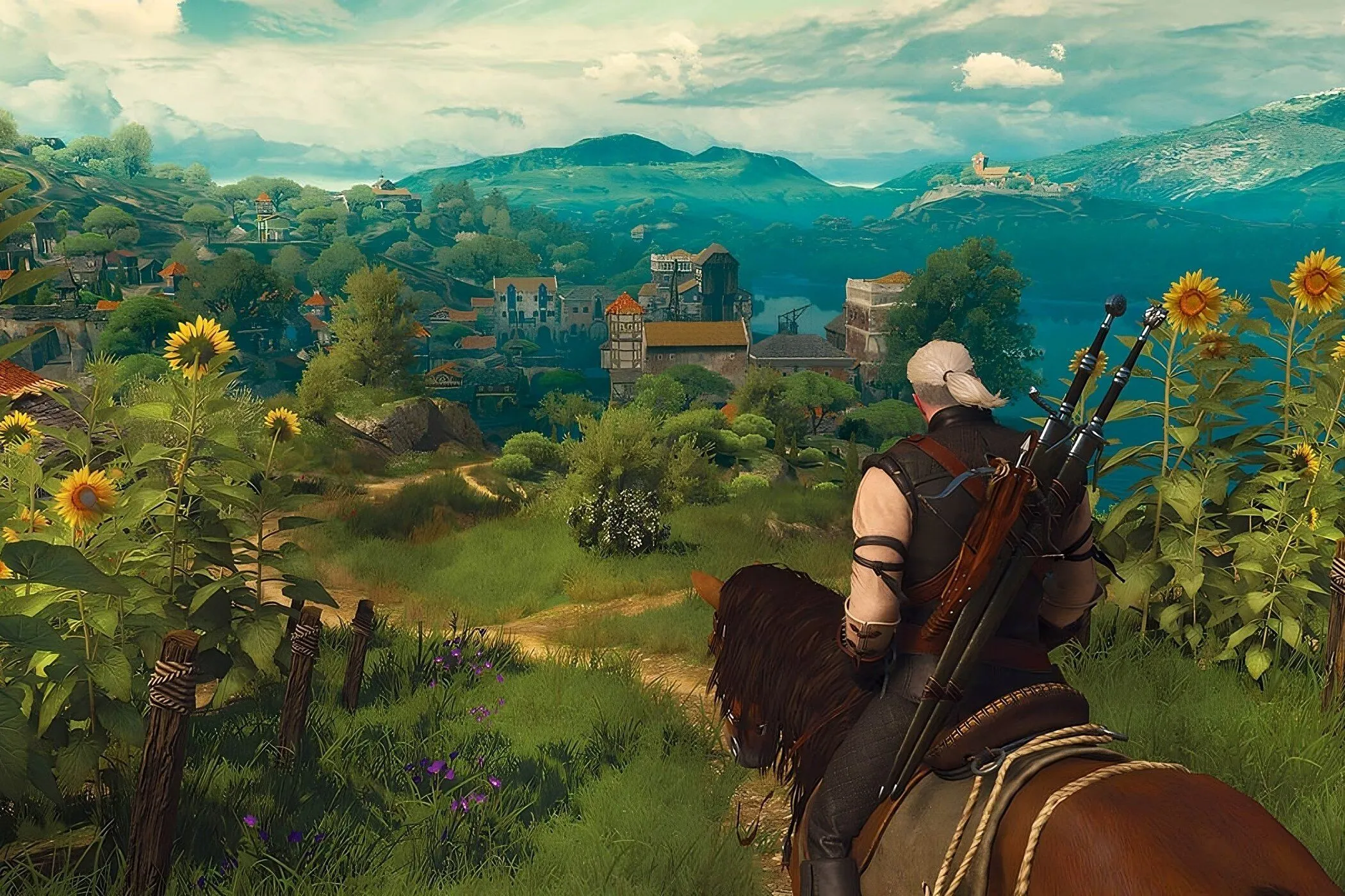 Một cảnh trong game The Witcher 3: Wild Hunt, minh họa đồ họa ấn tượng của một tựa game ra mắt cách đây nhiều năm.
