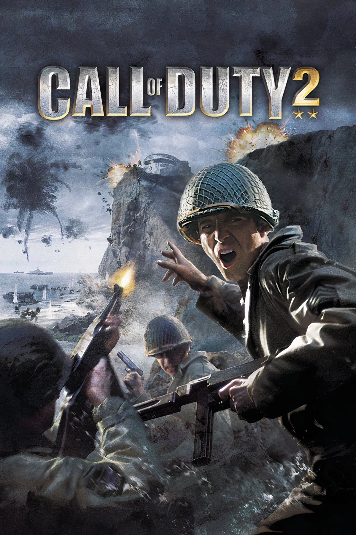 Một người lính trong Call of Duty 2 đang nhắm bắn trong bối cảnh chiến tranh thế giới thứ hai