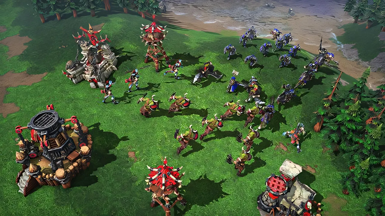 Một trận chiến hoành tráng trong Warcraft III: Reforged với các hiệu ứng kỹ năng
