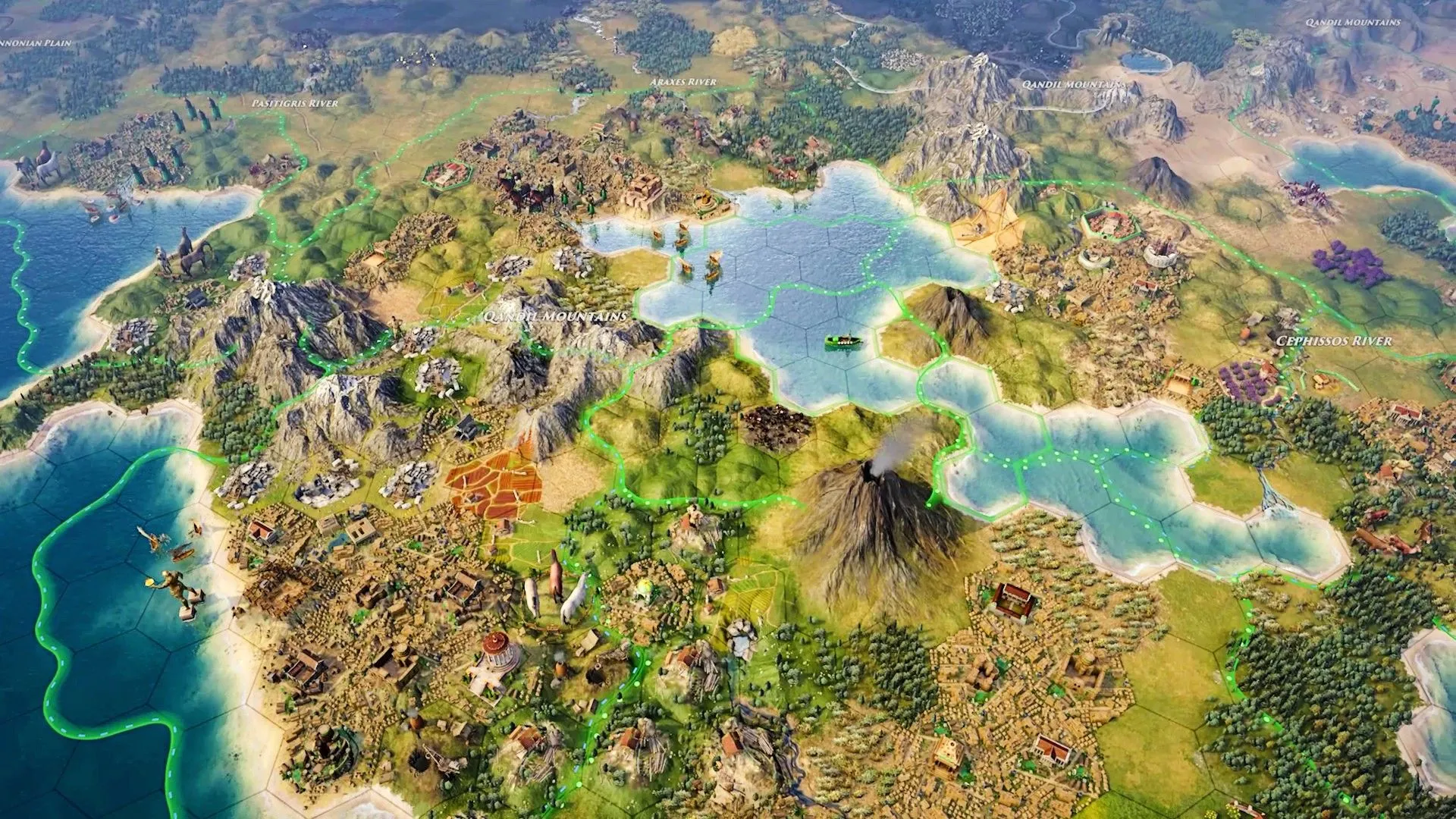 Một vài thành phố xung quanh một bản đồ trong Old World.