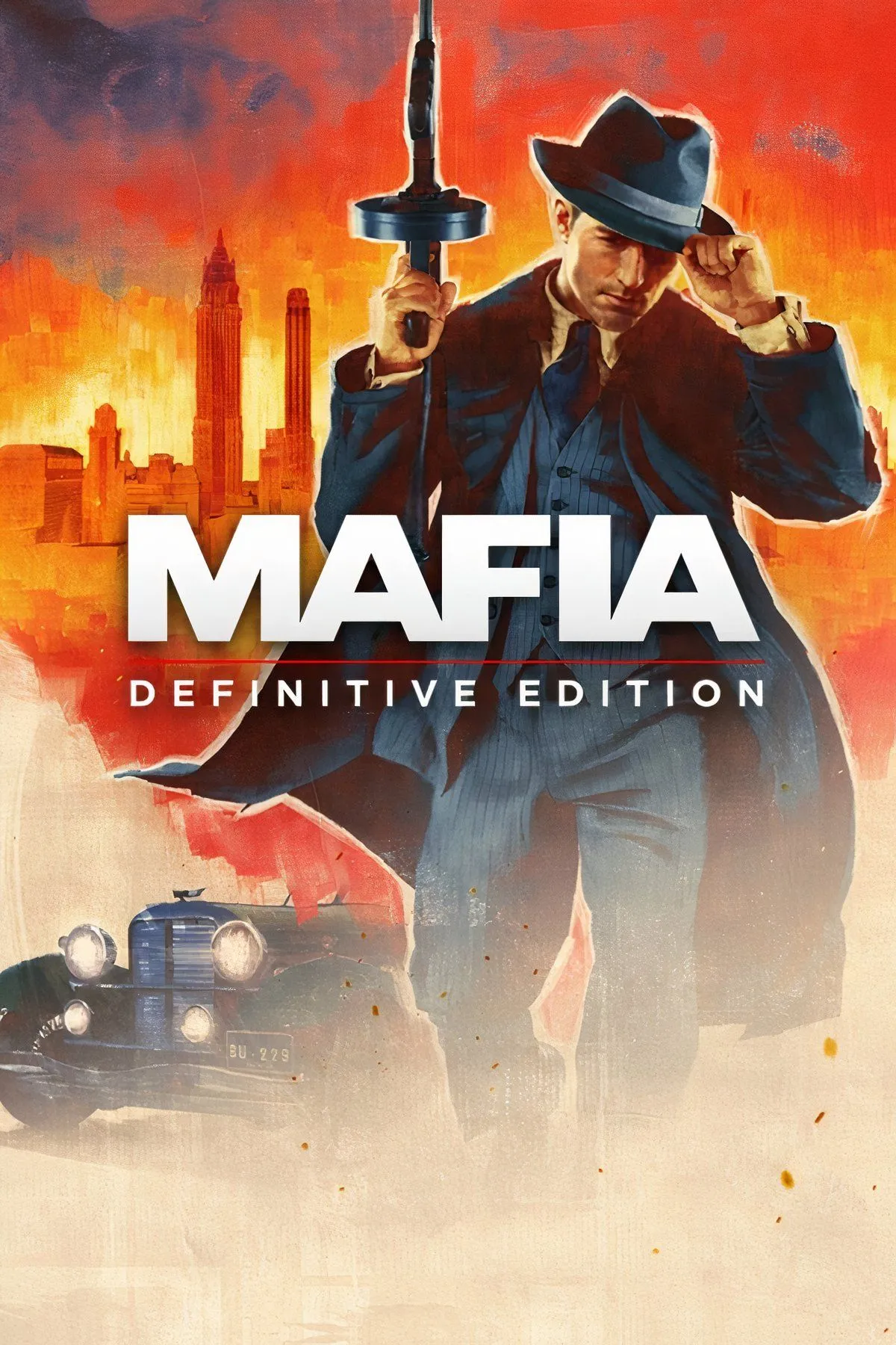 Nhân vật chính Tommy Angelo của Mafia đang lái một chiếc xe cổ điển trong thành phố