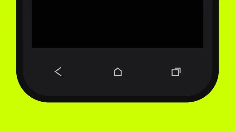 Nút điều hướng cảm ứng trên HTC Incredible, đại diện cho giai đoạn nút Menu sắp biến mất