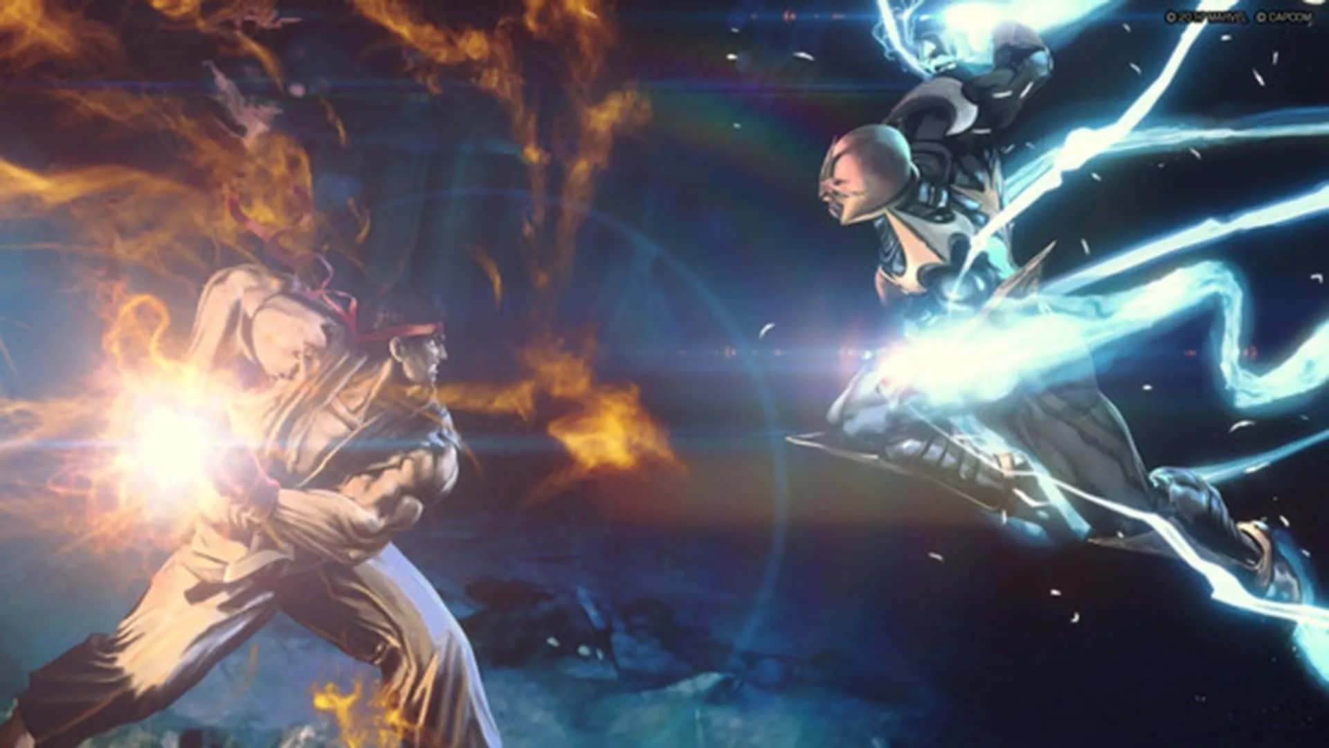 Ryu và Nova đang chiến đấu trong Ultimate Marvel Vs. Capcom 3.