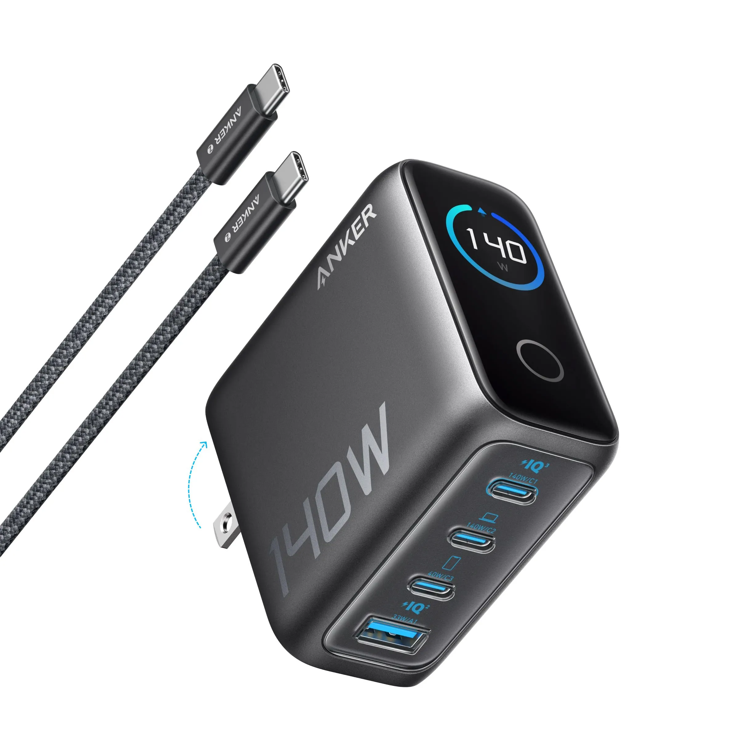 Sạc Anker 4 cổng 140W tiện lợi cho nhiều thiết bị