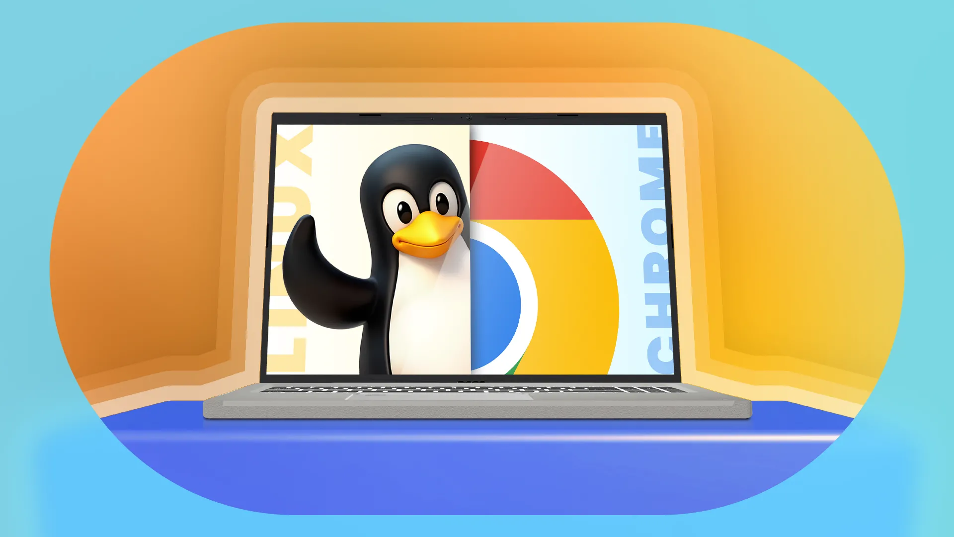 So sánh giao diện Linux và ChromeOS trên màn hình laptop