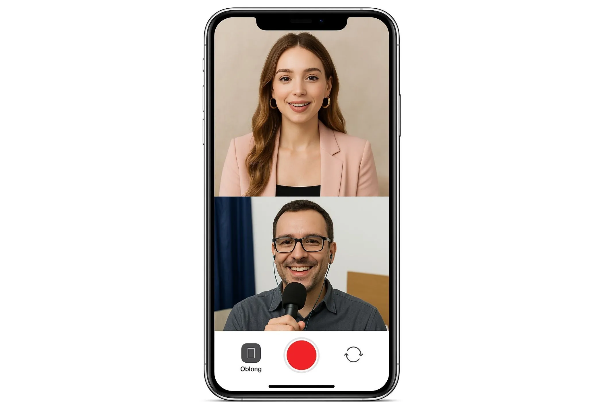 Sử dụng camera kép trên điện thoại để ghi lại buổi phỏng vấn hoặc trò chuyện
