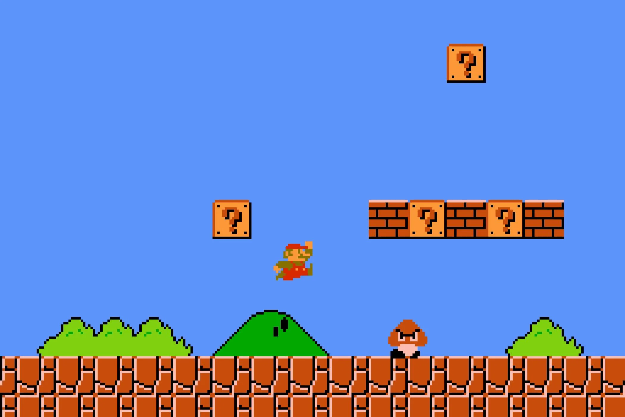 Super Mario Bros. World 1-1 trên hệ máy NES.
