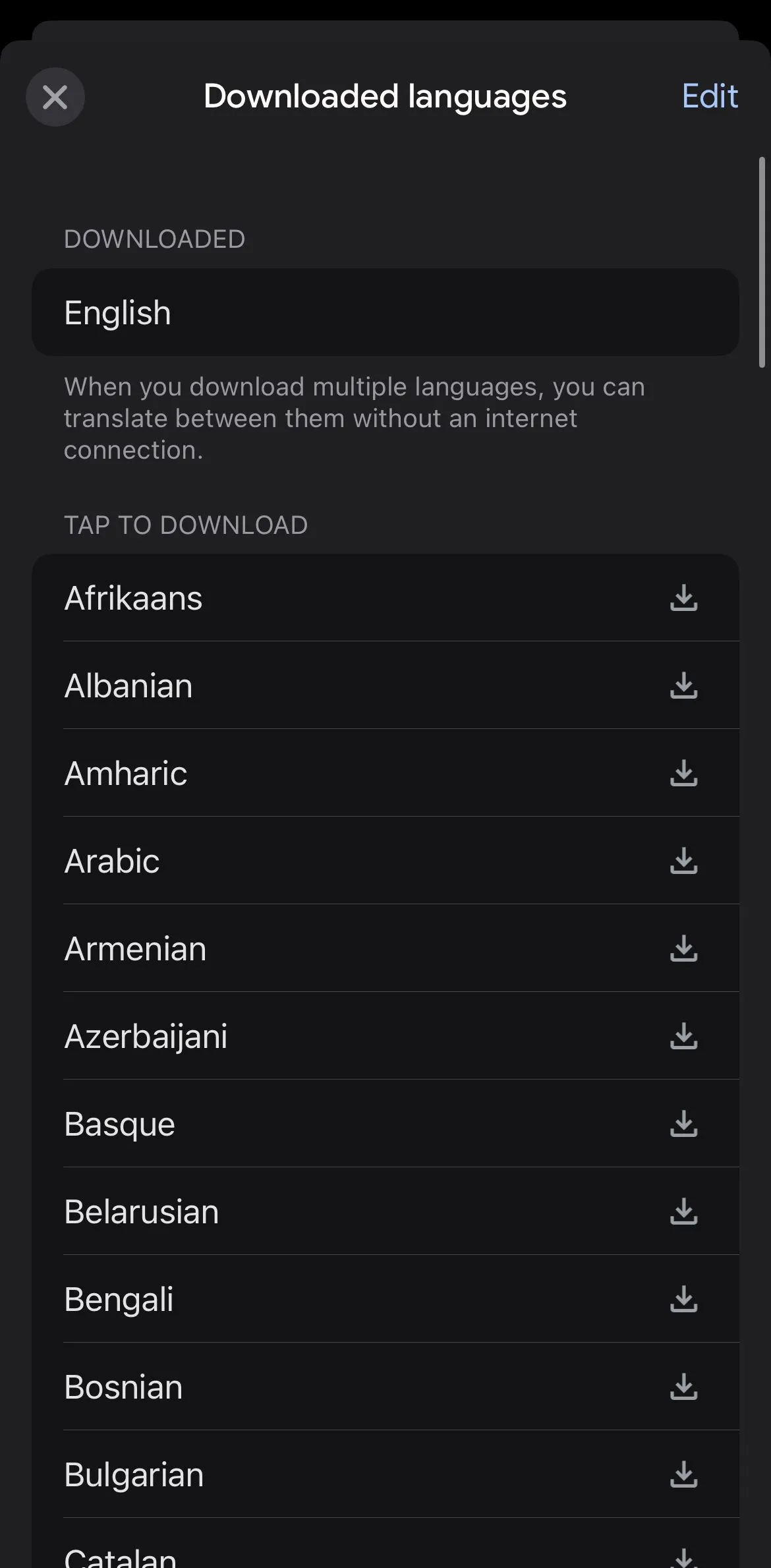 Tải xuống ngôn ngữ cho Google Translate để dịch ngoại tuyến