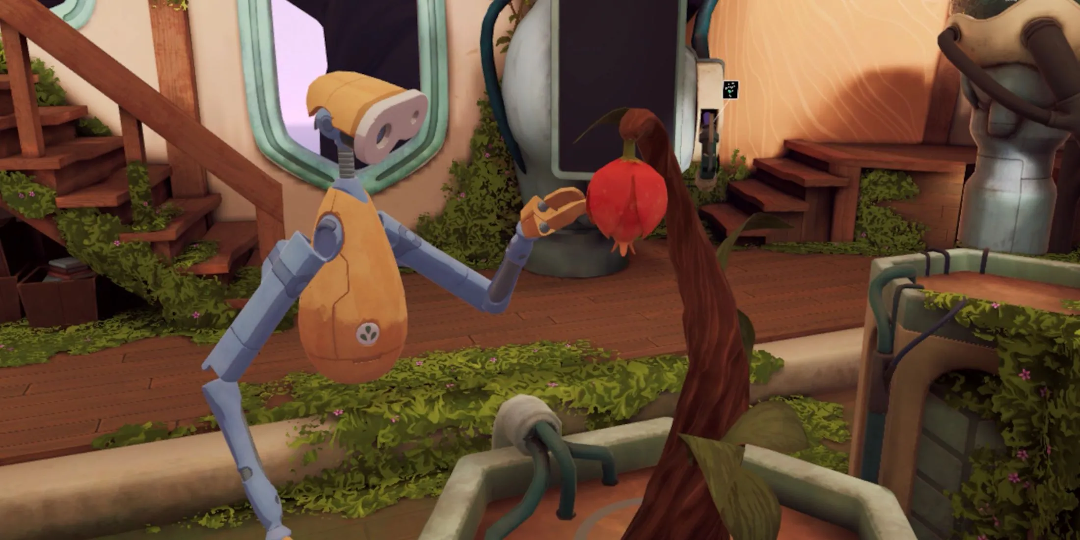 Trải nghiệm chơi game góc nhìn thứ nhất The Last Clockwinder trên kính thực tế ảo VR, minh họa hạn chế của công nghệ FPS trong VR.
