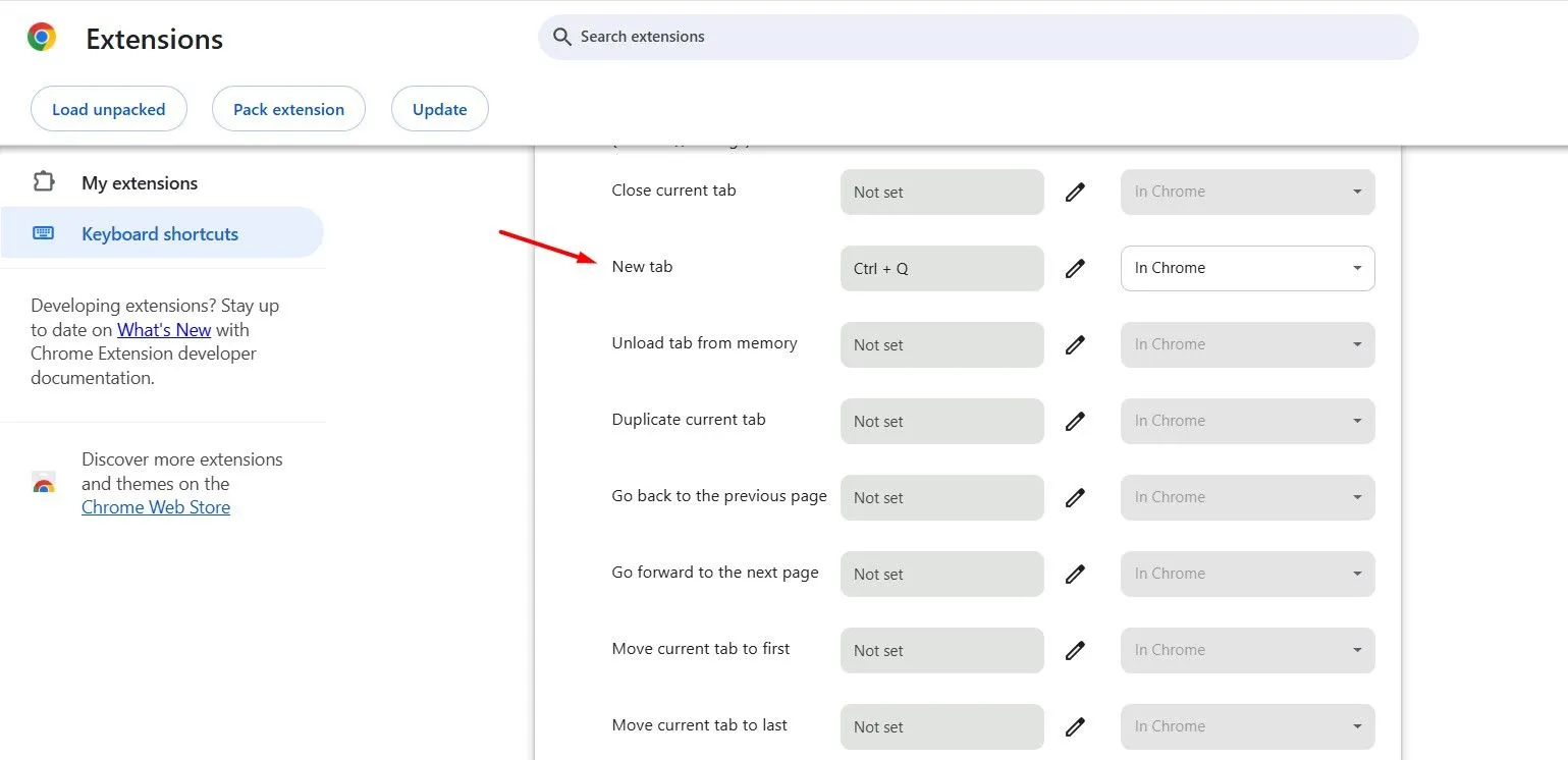 Trang cài đặt và quản lý tiện ích mở rộng của Google Chrome