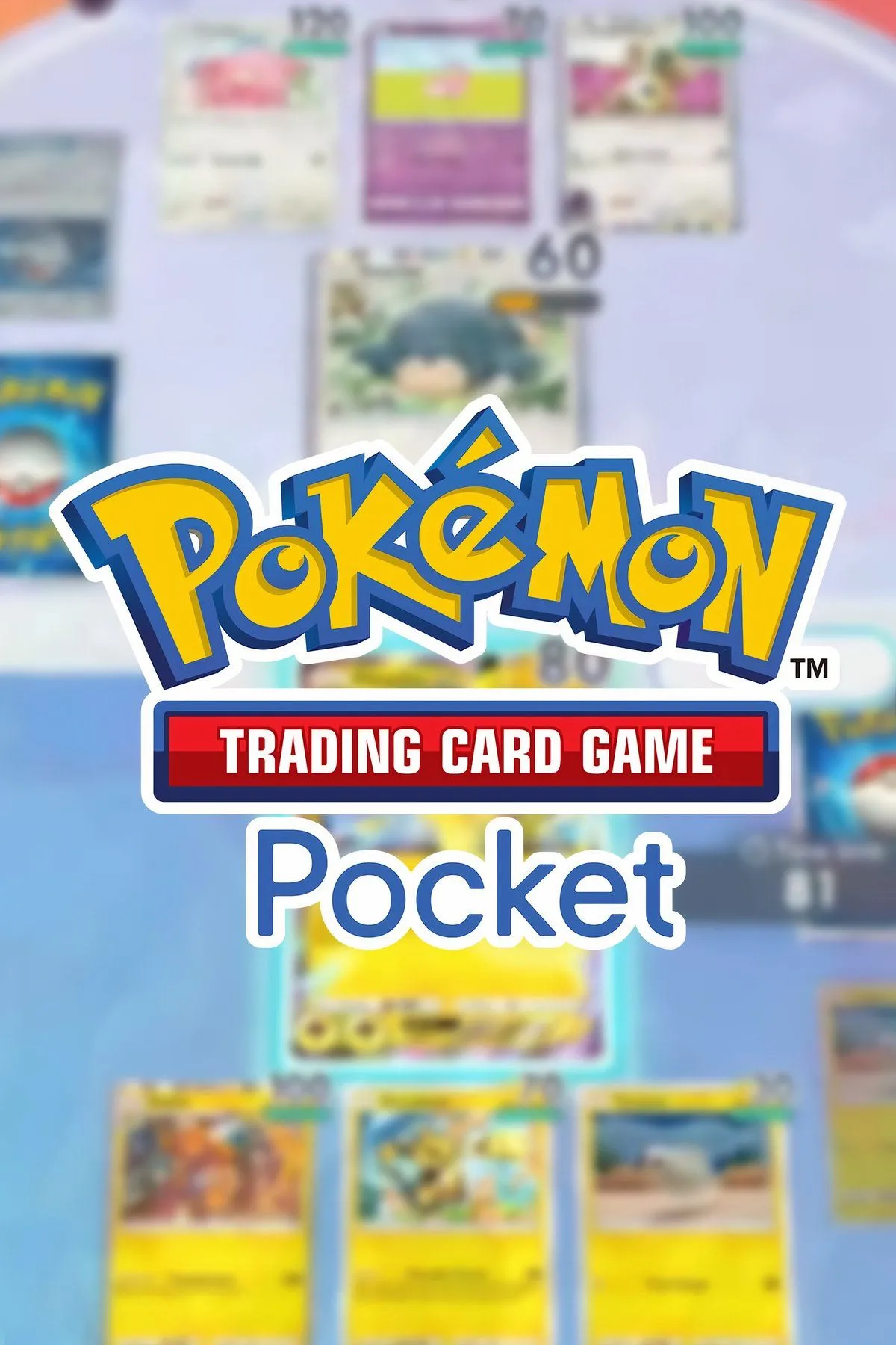 Ảnh bìa chính thức của game Pokémon Trading Card Game Pocket, biểu tượng cho thế giới thẻ bài Pokémon trên nền tảng di động.