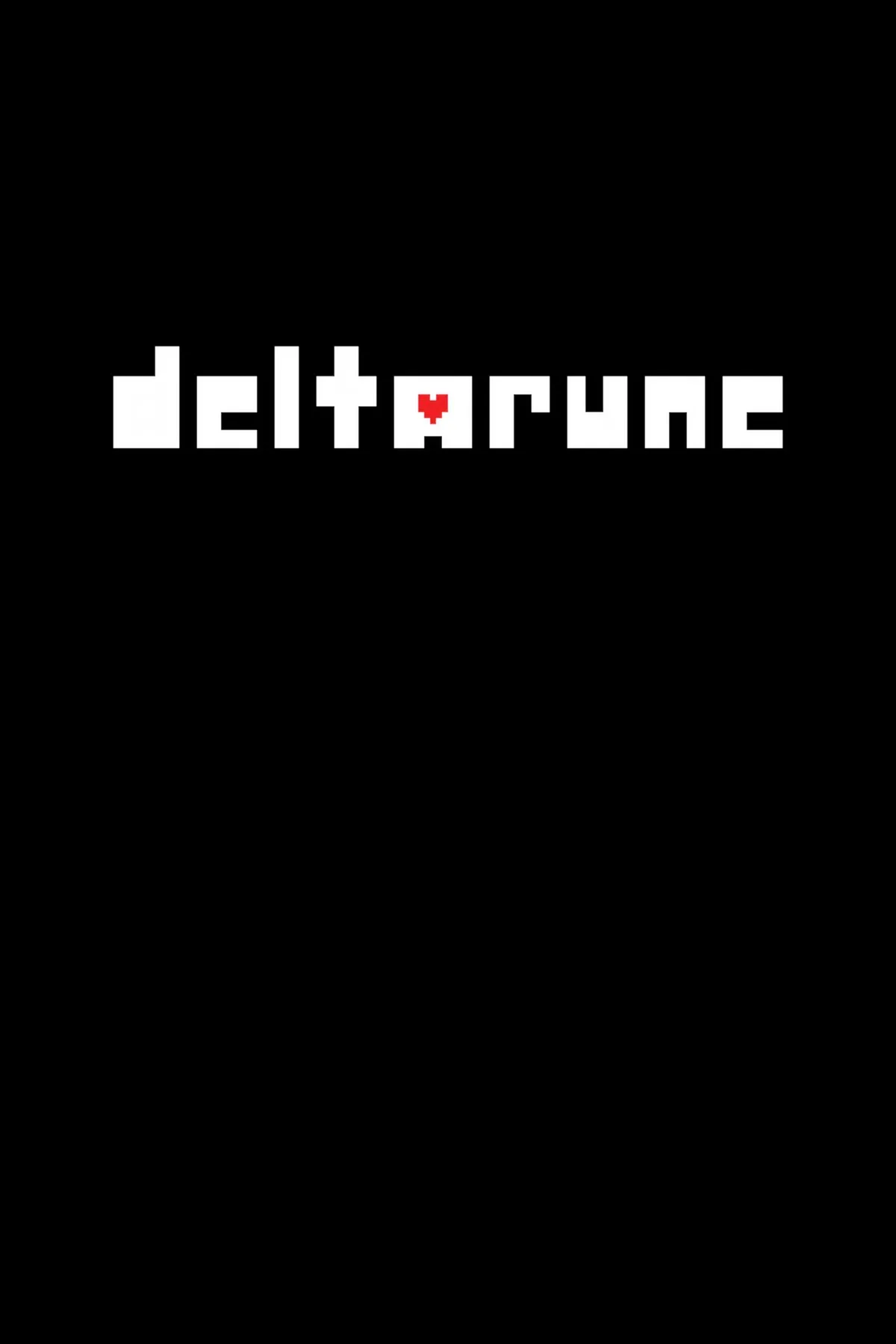 Ảnh bìa game Deltarune với nhân vật chính và các nhân vật phụ trong phong cách đồ họa pixel art