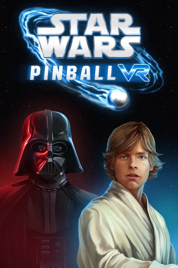 Ảnh bìa game Star Wars Pinball VR với các nhân vật và biểu tượng quen quen thuộc của vũ trụ Star Wars