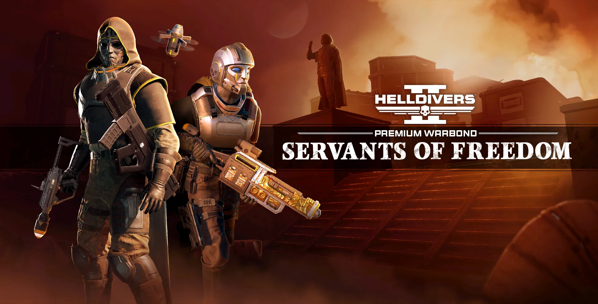 Ảnh bìa Warbond Servants of Freedom từ game Helldivers 2.