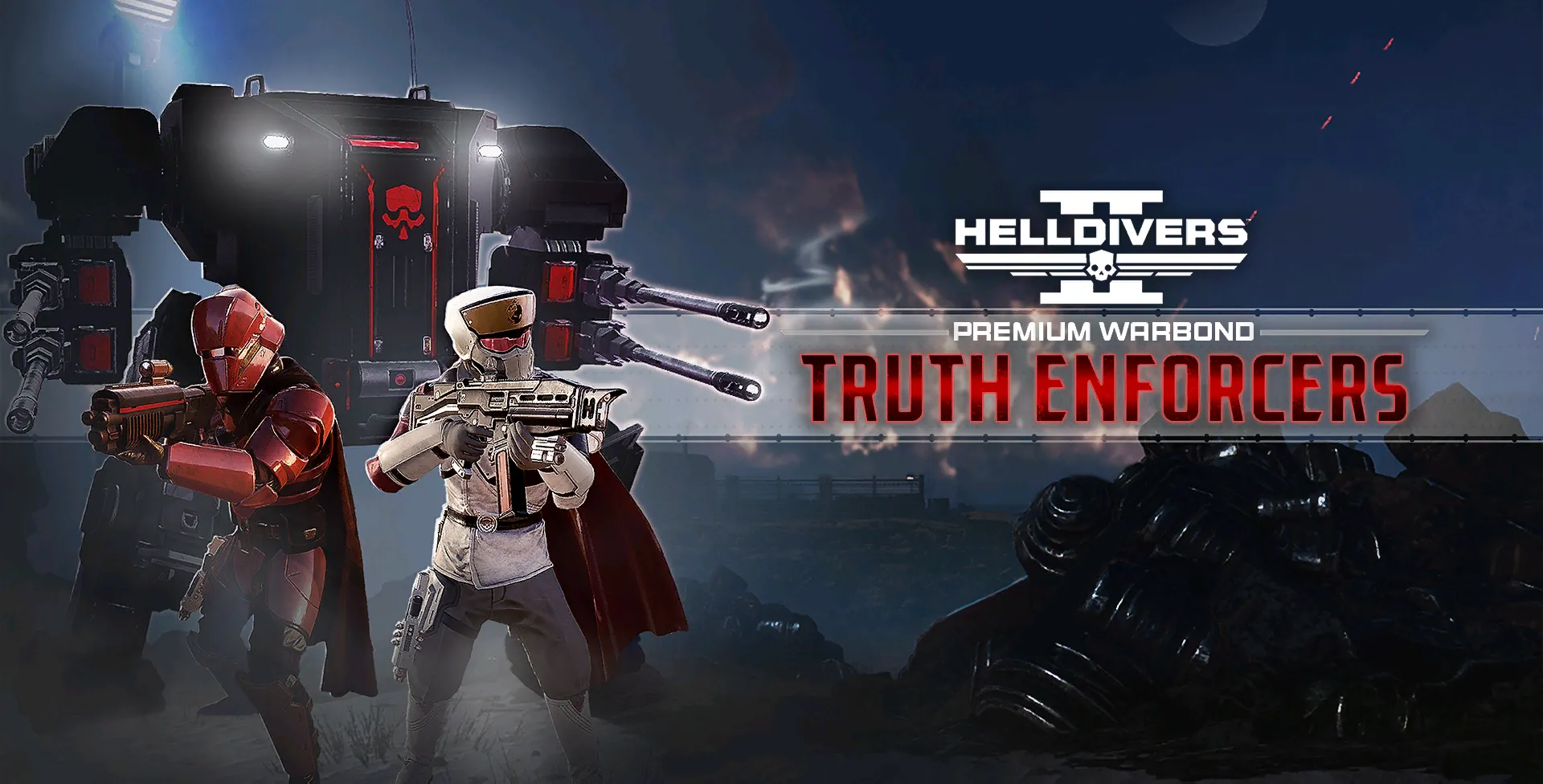 Ảnh bìa Warbond Truth Enforcers từ game Helldivers 2.