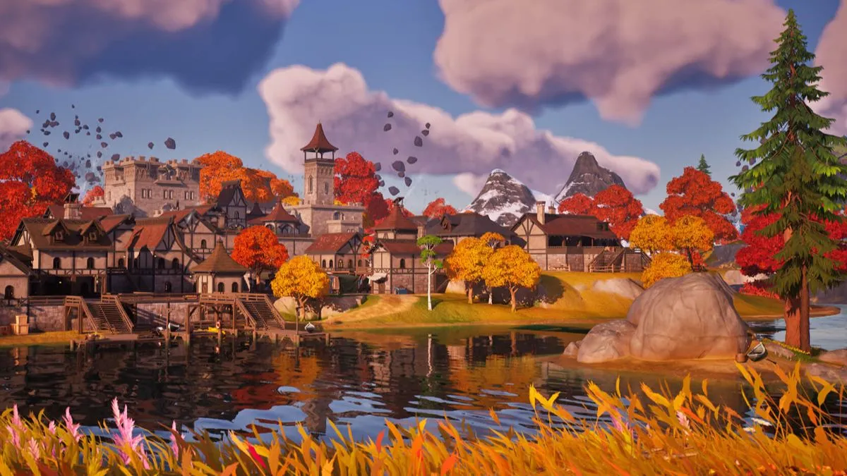 Ảnh chụp màn hình Fortnite năm 2023 chạy trên Unreal Engine 5.1, thể hiện đồ họa thế hệ mới của game.
