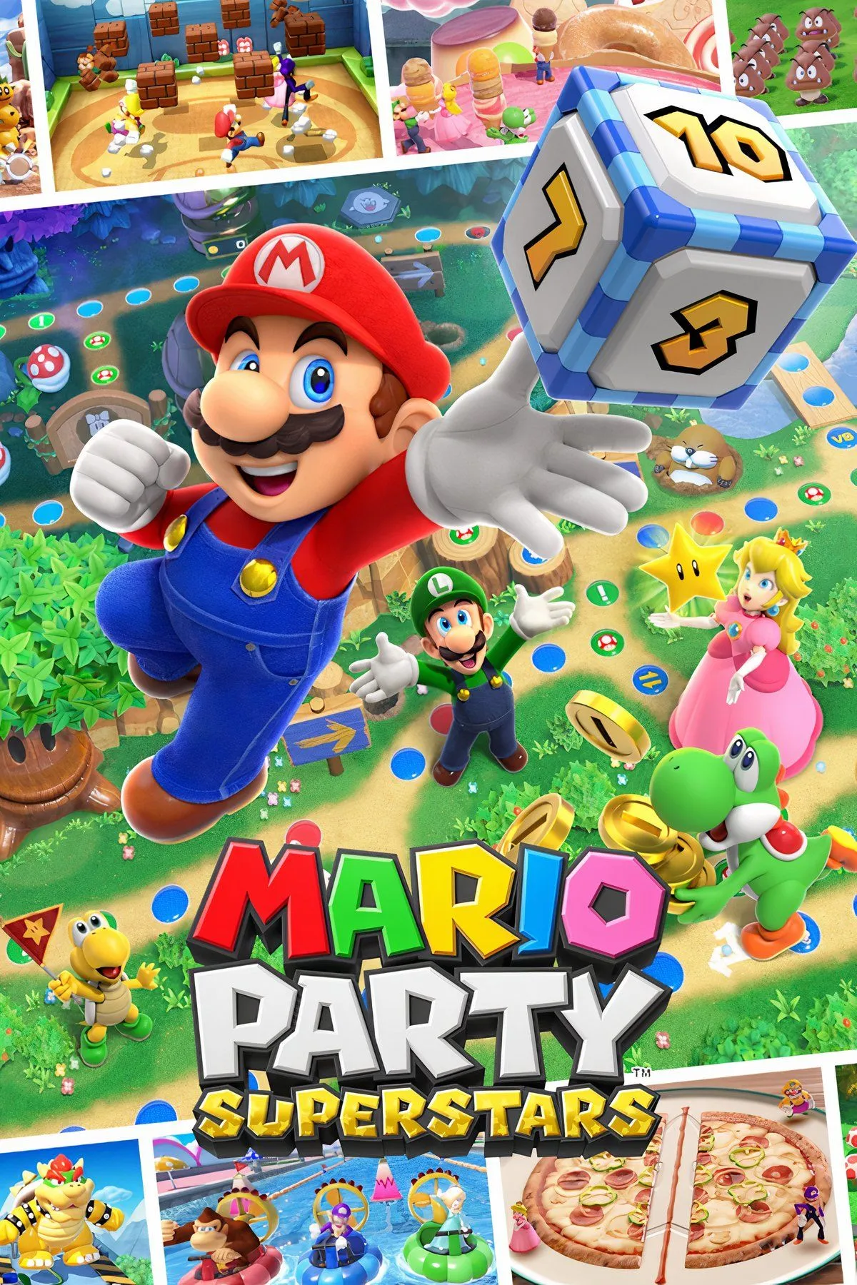 Ảnh chụp màn hình tổng hợp các minigame và bàn chơi trong Mario Party Superstars
