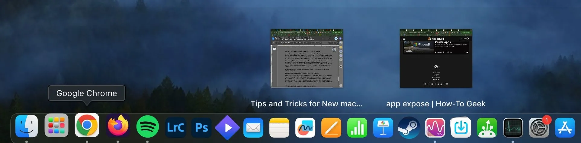 Ảnh thu nhỏ xem trước cửa sổ trong macOS