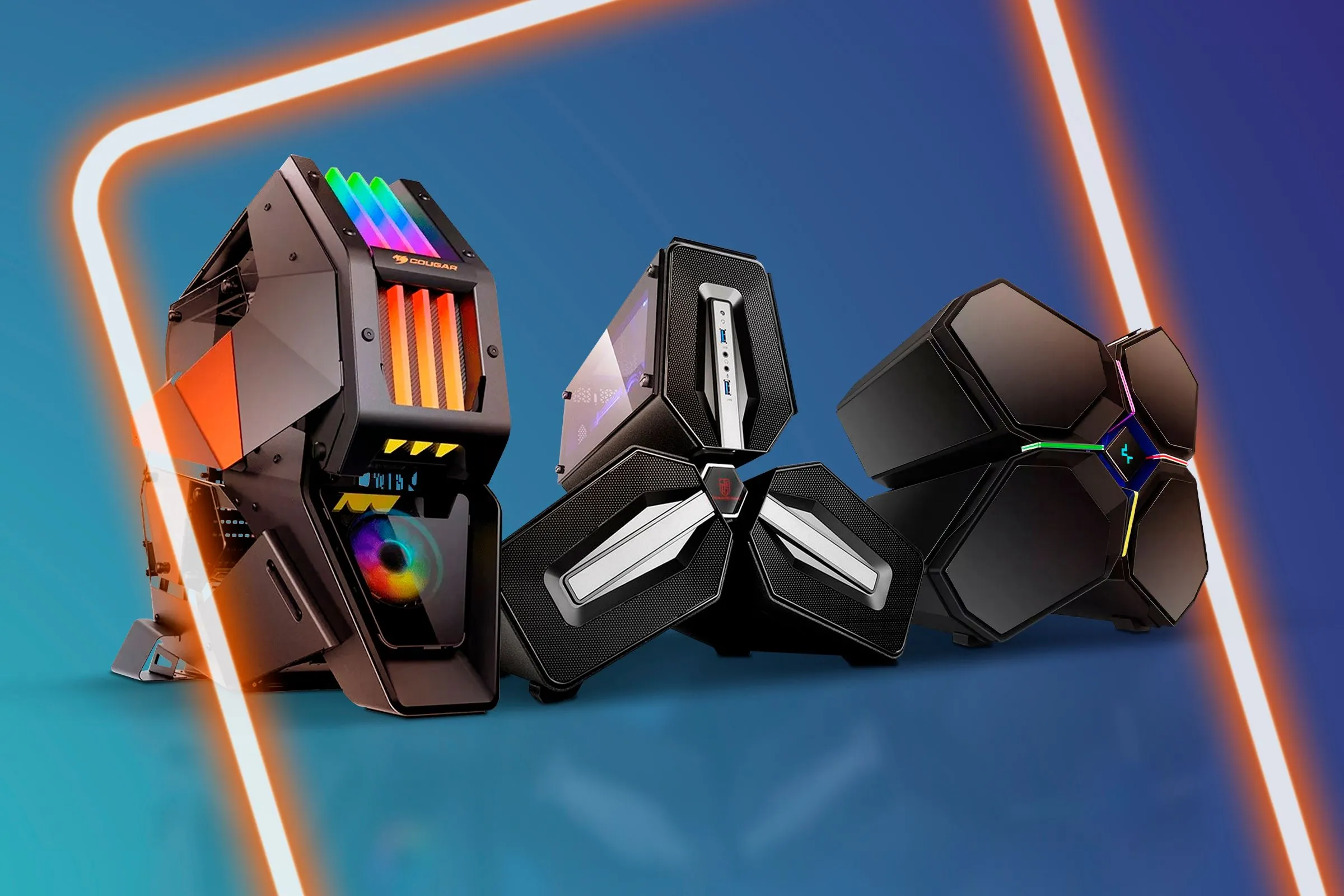 Ba mẫu vỏ case máy tính với các kích thước khác nhau (ATX, mATX, ITX)