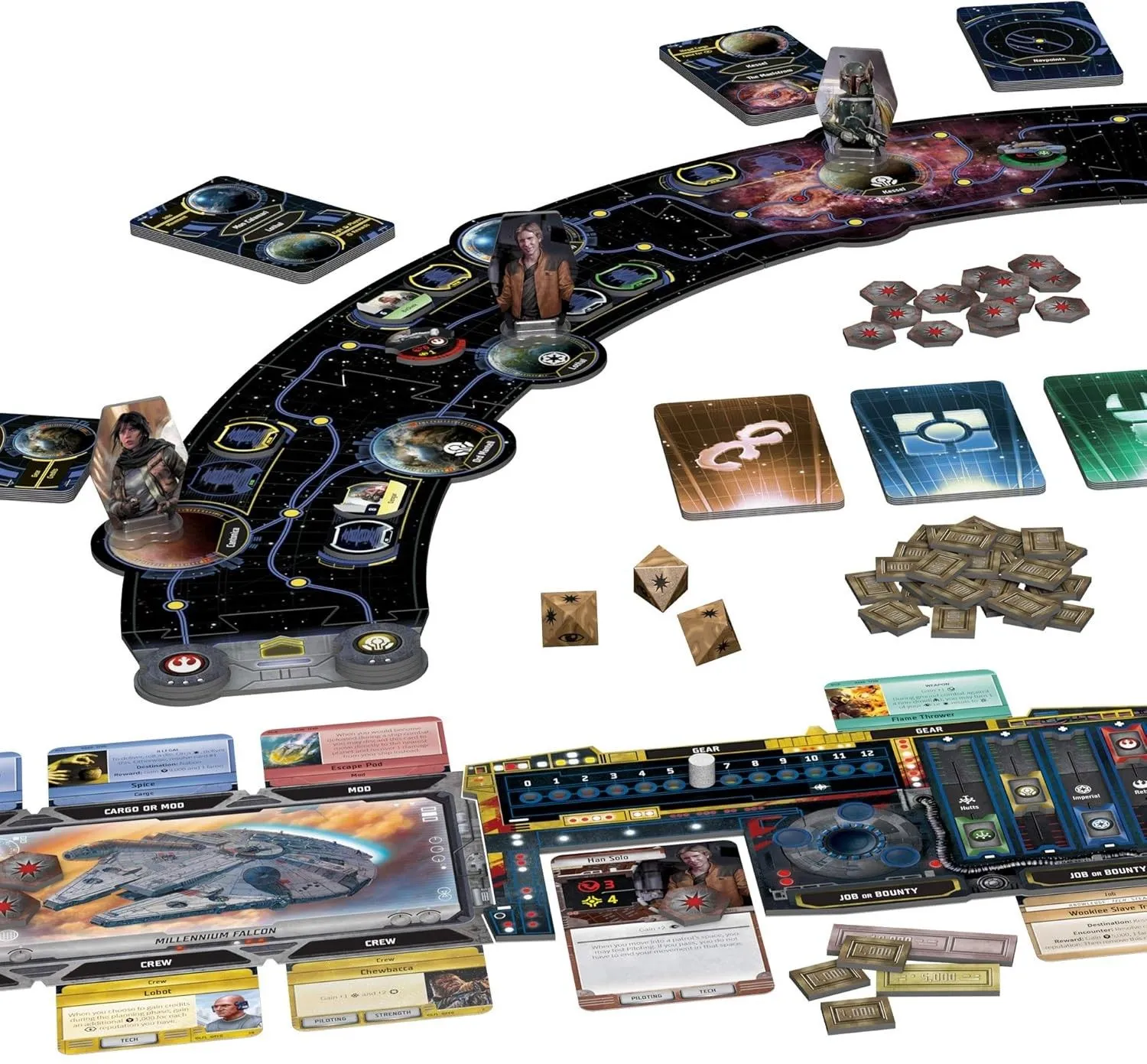 Bàn cờ Board Game Star Wars: Outer Rim thể hiện bản đồ thiên hà.