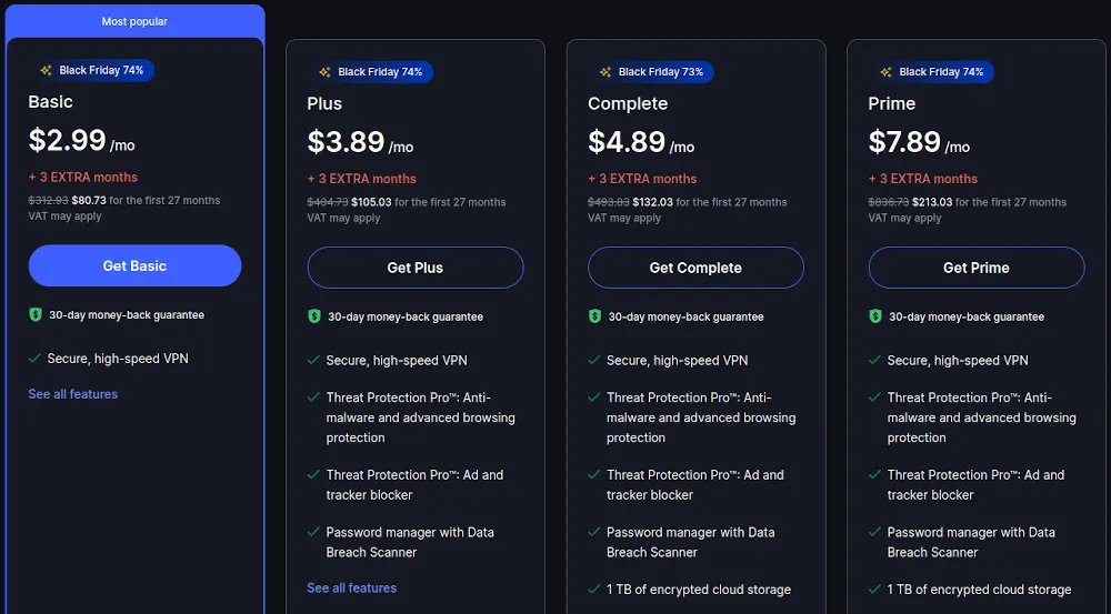 Bảng giá NordVPN cho gói 2 năm với ưu đãi
