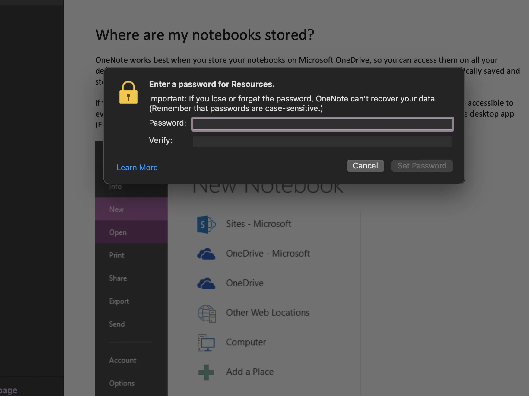 Bảo vệ các phần của sổ tay OneNote bằng mật khẩu, nâng cao tính riêng tư cho dữ liệu.