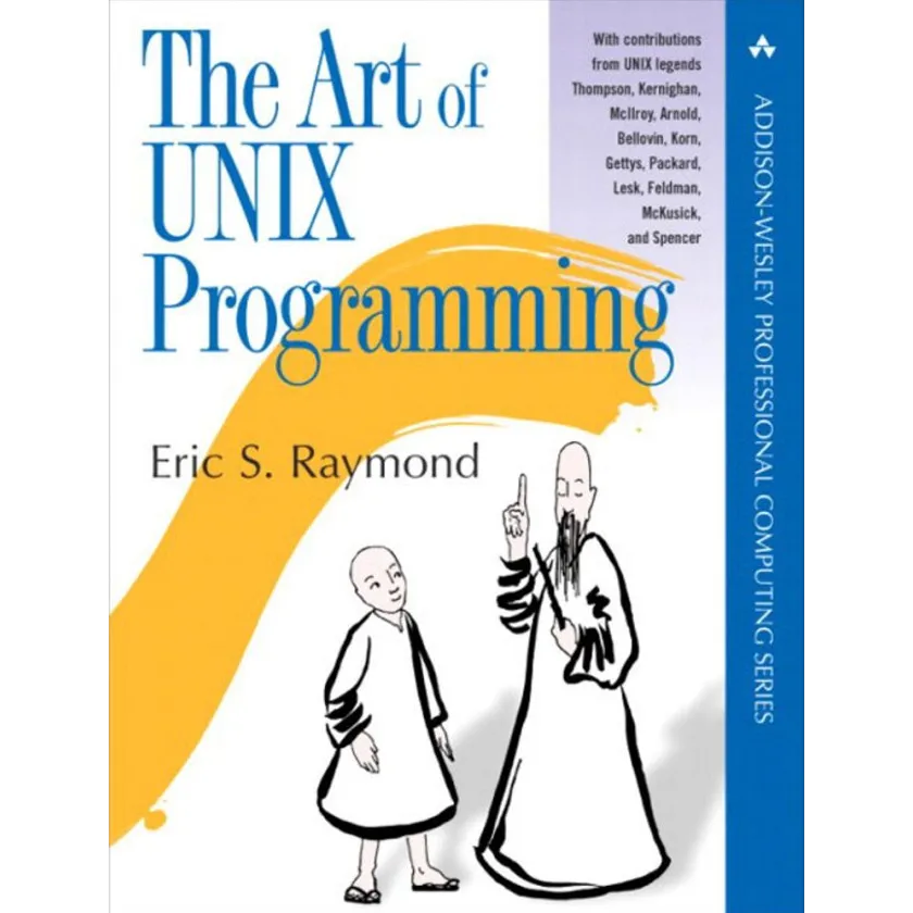 Bìa cuốn sách &quot;The Art of Unix Programming&quot; của Eric S. Raymond, một tài liệu kinh điển về triết lý và lịch sử của hệ điều hành Unix.