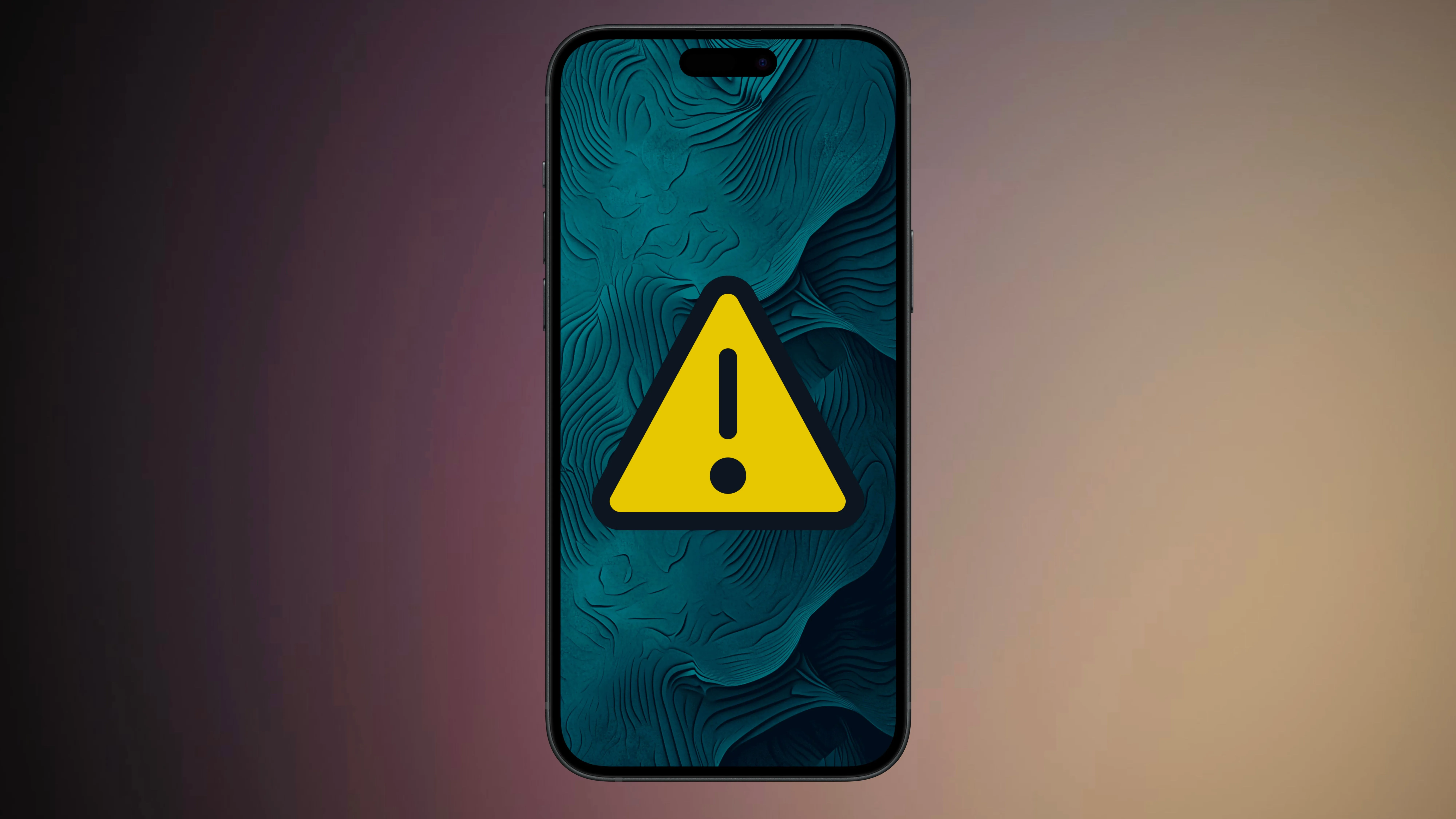 Biểu tượng cảnh báo trên màn hình iPhone, minh họa cho các vấn đề thường gặp trên iOS