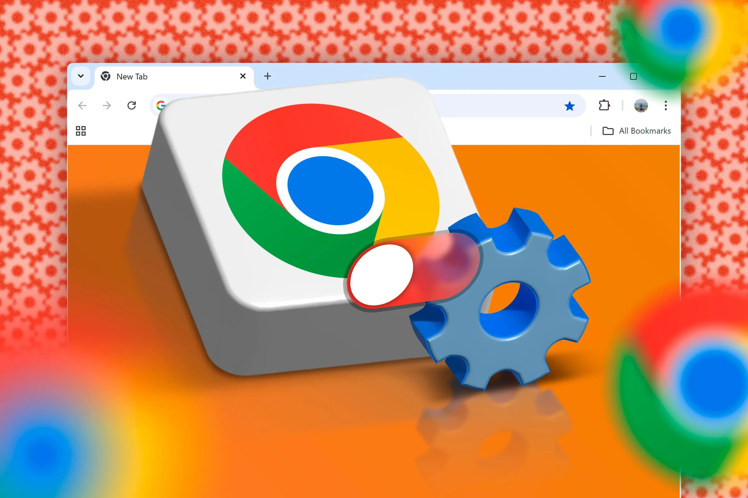 Biểu tượng Chrome với cài đặt, tượng trưng cho sự phức tạp khi quản lý nhiều tài khoản
