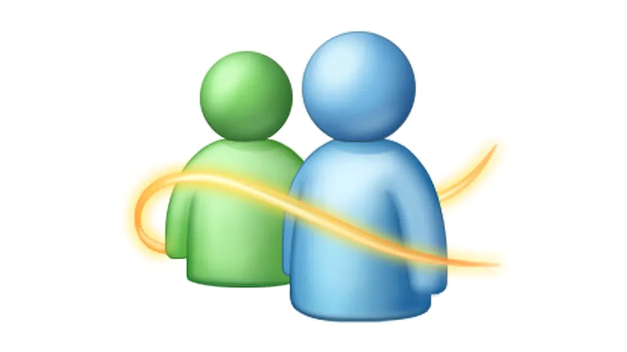 Biểu tượng MSN Messenger hình con bướm màu xanh dương và đỏ.
