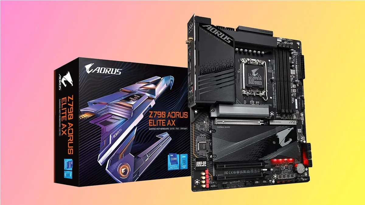 Bo mạch chủ GIGABYTE Z790 AORUS Elite AX với các cổng kết nối và khe cắm